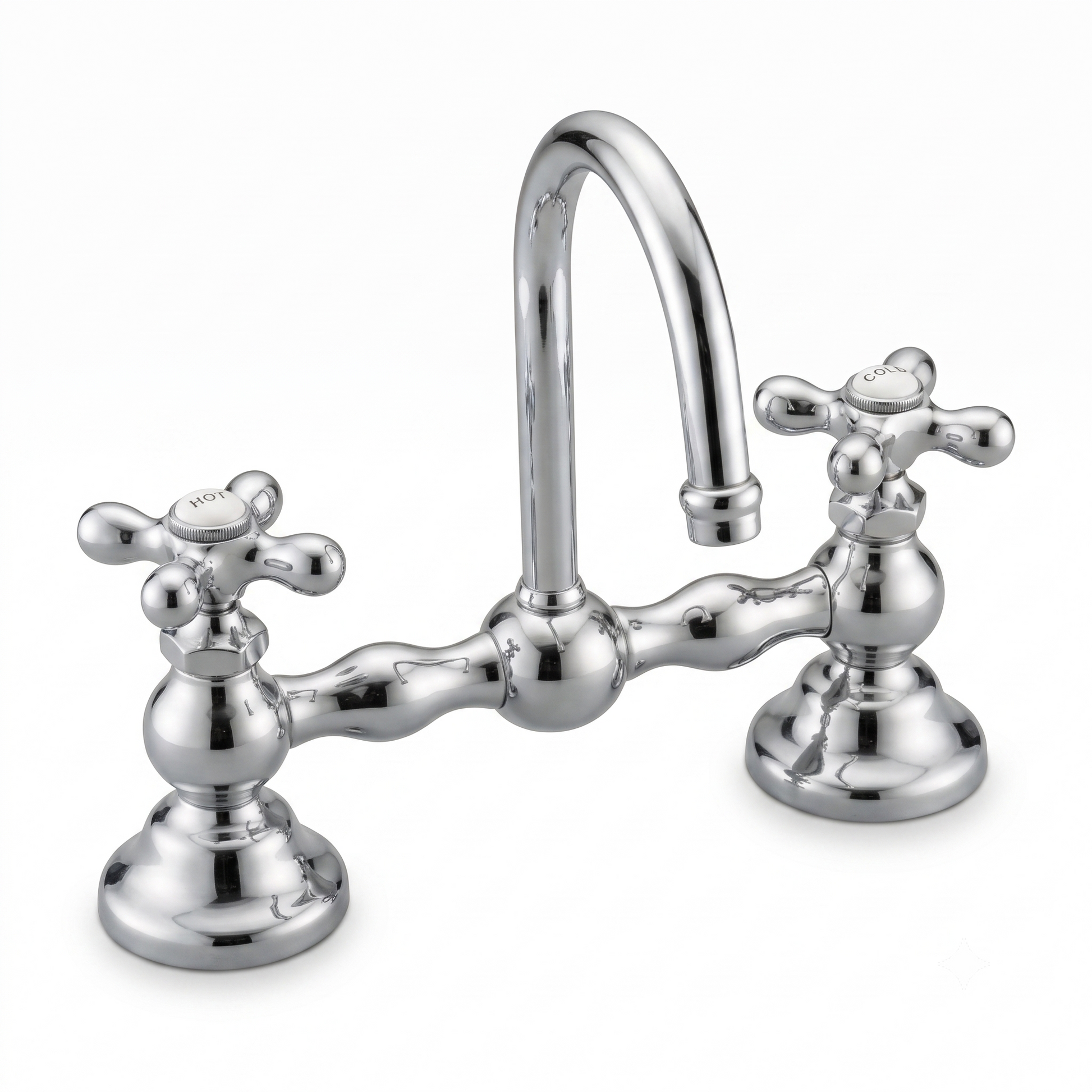 Columbia Bridge Gooseneck Lav Faucet P0550 | Strom Living Chrome 8" - Bathroom Faucets