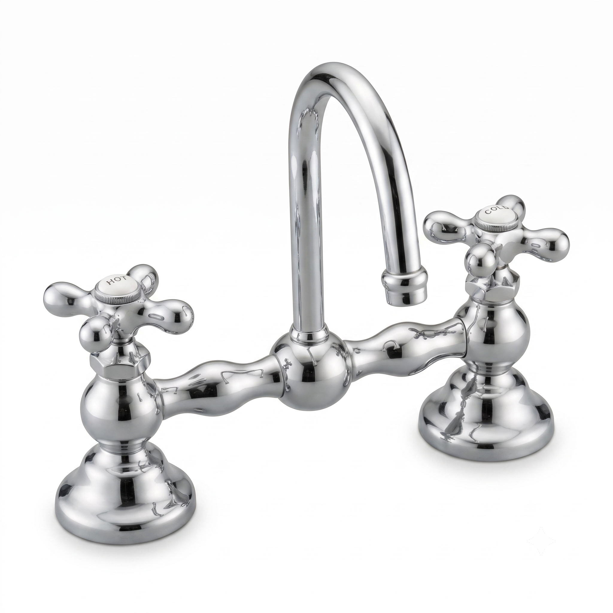 Columbia Bridge Gooseneck Lav Faucet P0550 | Strom Living Chrome 8" - Bathroom Faucets