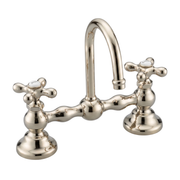 Columbia Bridge Gooseneck Lav Faucet P0550 | Strom Living Polished Nickel 8" - Bathroom Faucets