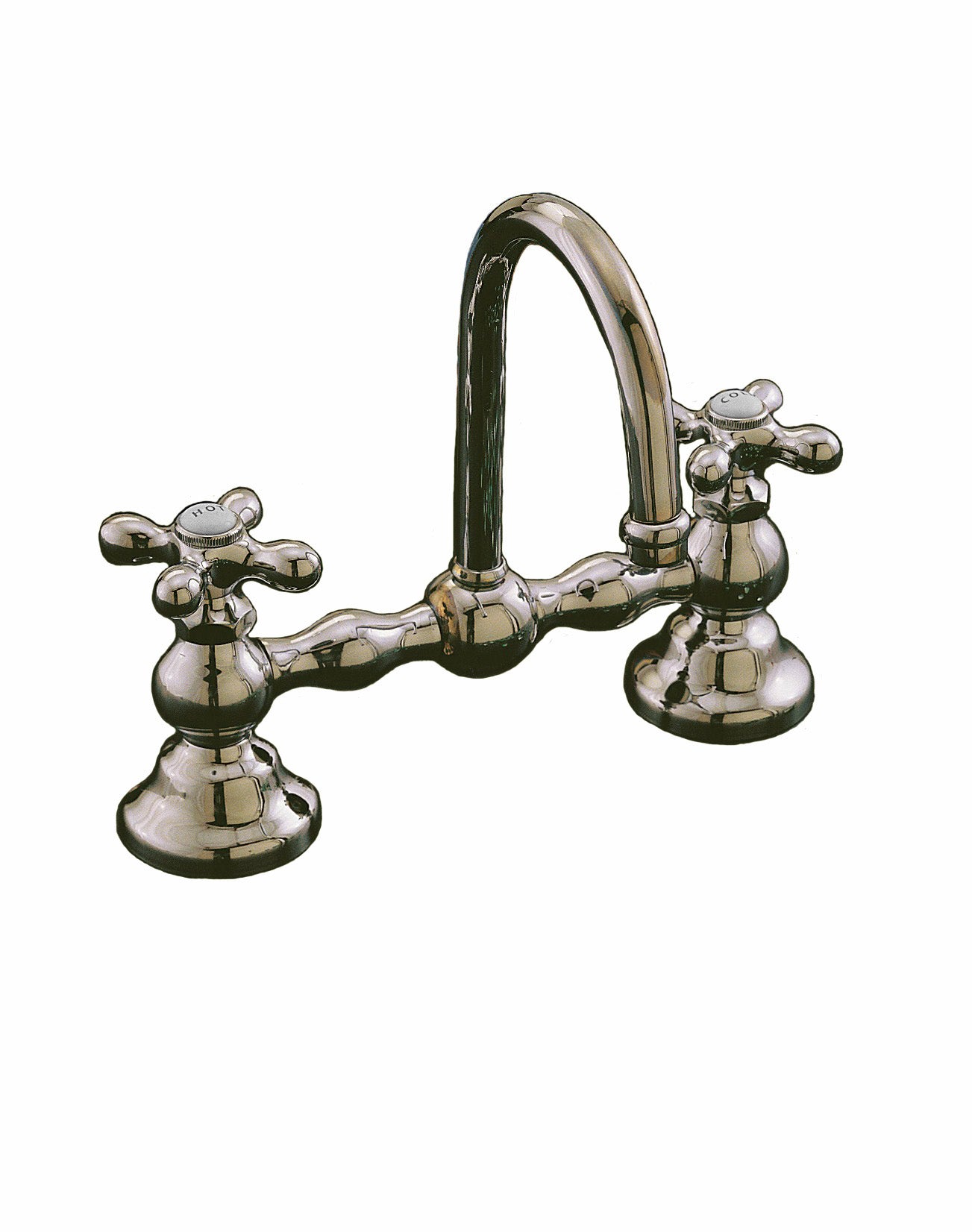 P0550-8 Columbia Bridge Lavatory Faucet with Gooseneck Spout & Cross Handles