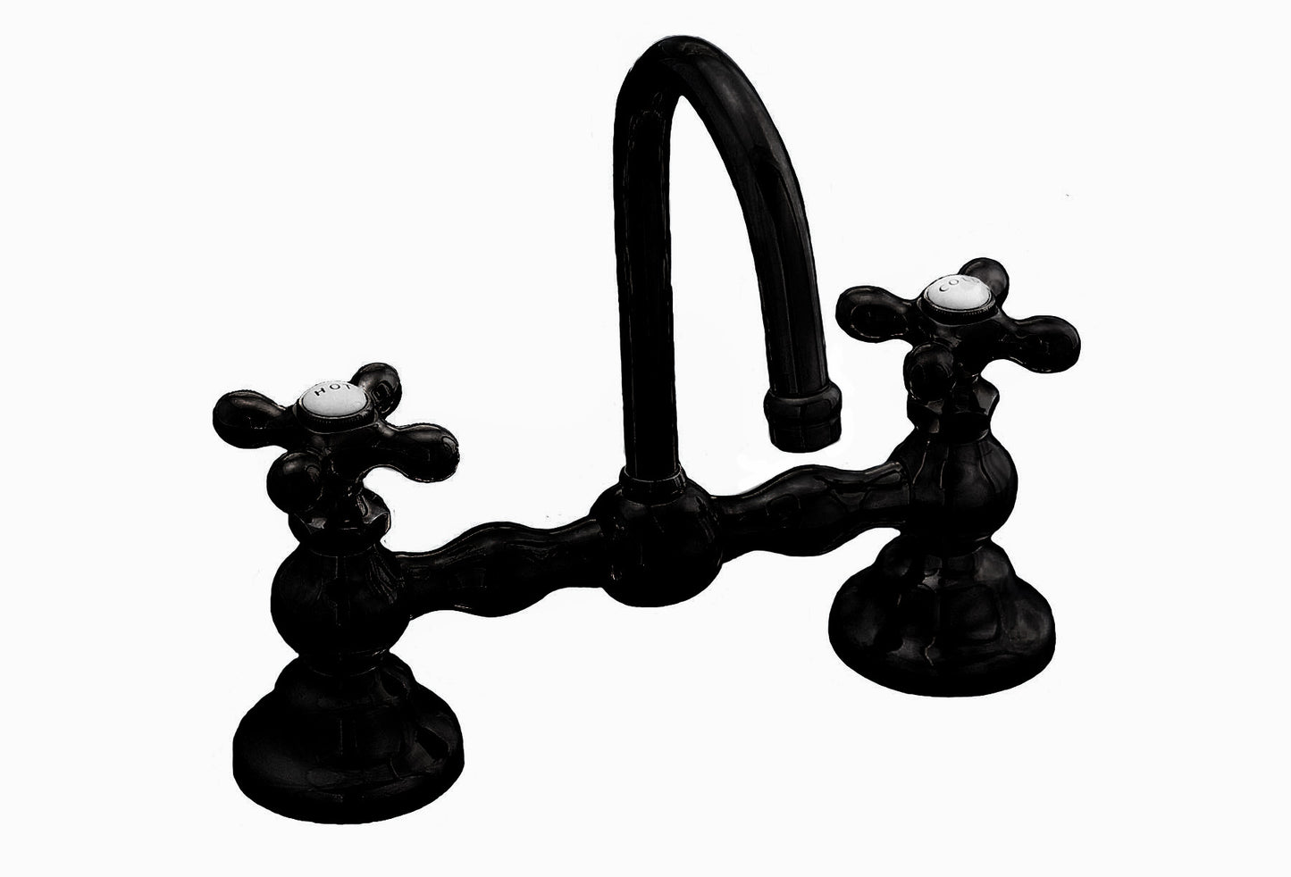 P0550-8 Columbia Bridge Lavatory Faucet with Gooseneck Spout & Cross Handles