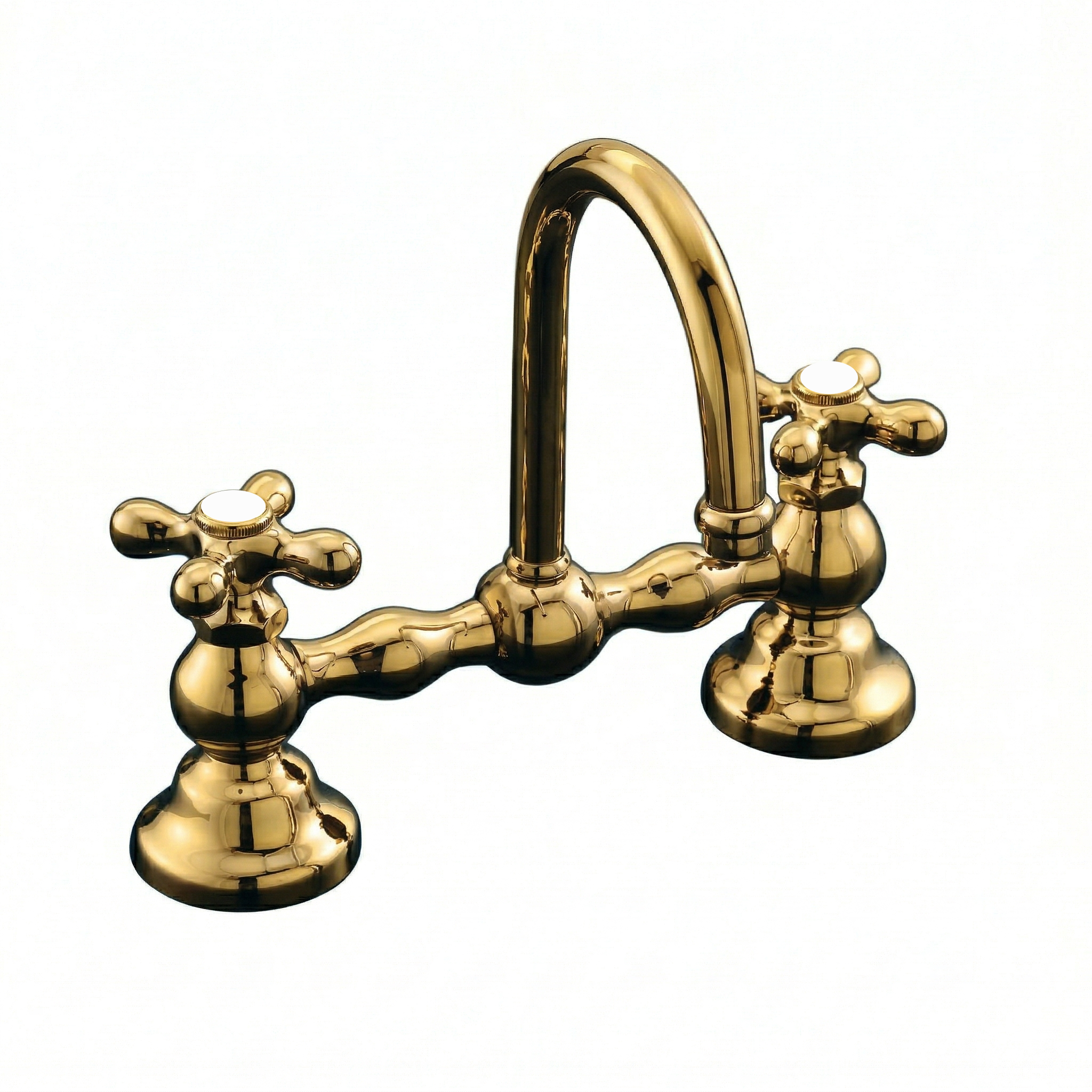 Columbia Bridge Gooseneck Lav Faucet P0550 | Strom Living Polished Brass - Bathroom Faucets