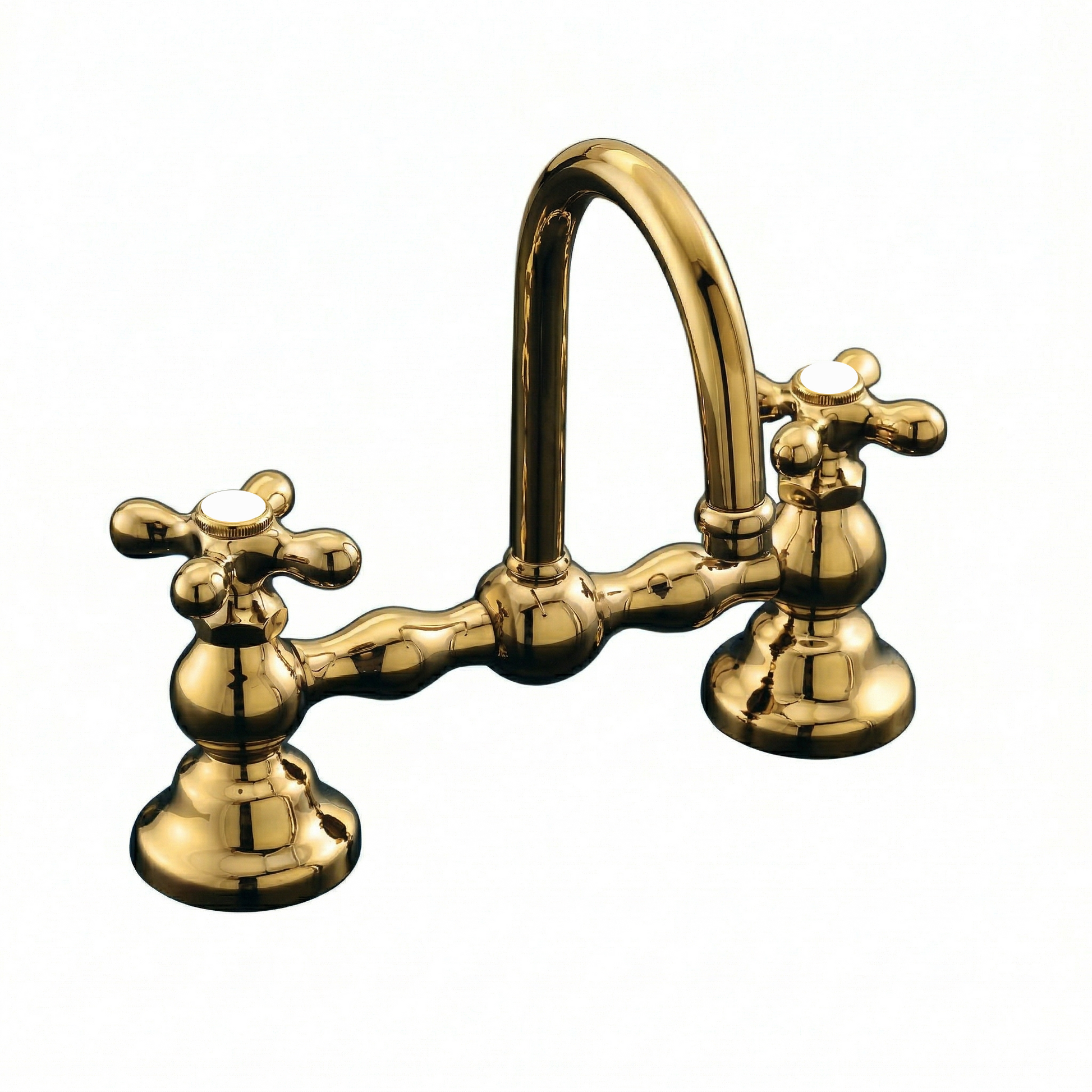 Columbia Bridge Gooseneck Lav Faucet P0550 | Strom Living Supercoat Brass - Bathroom Faucets