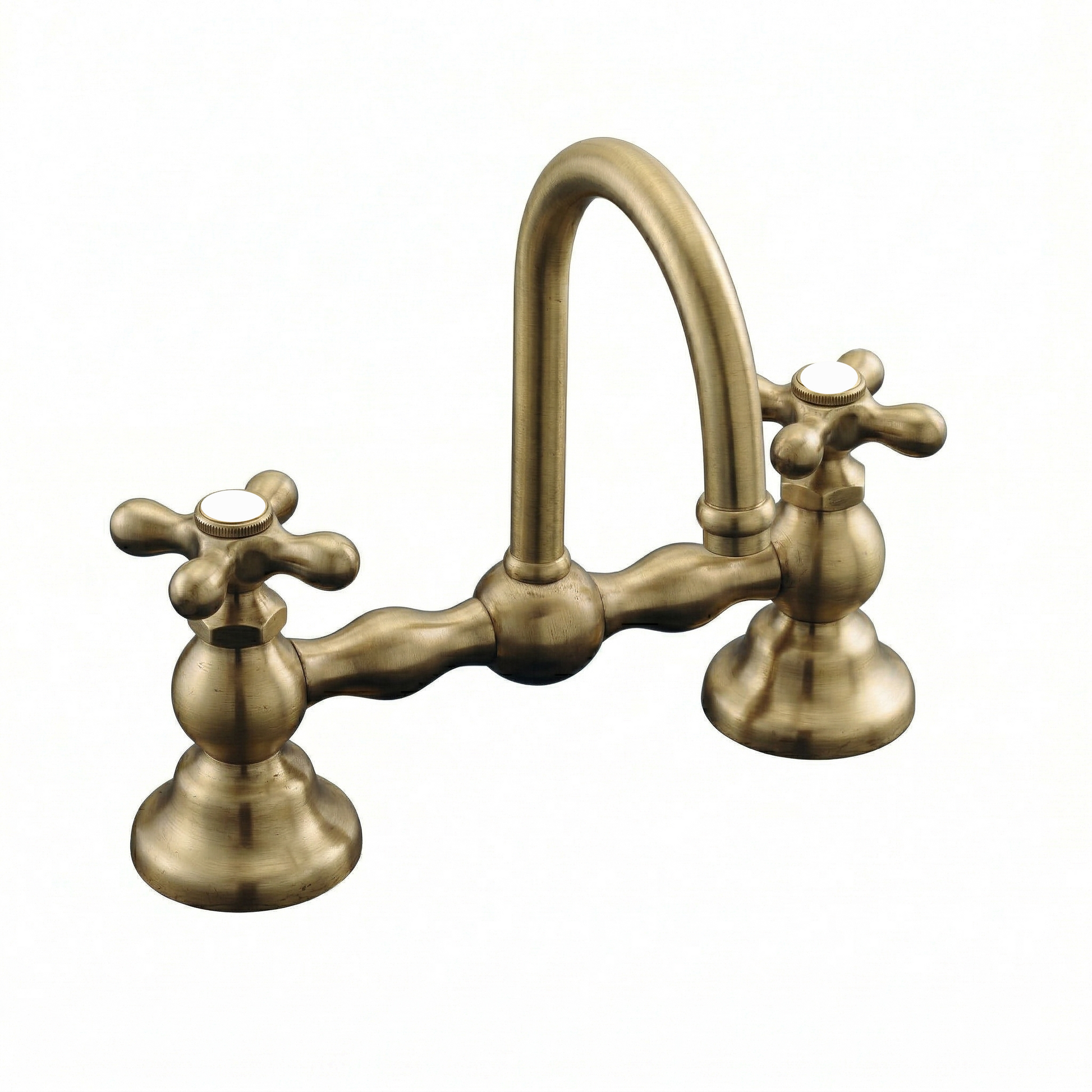 Columbia Bridge Gooseneck Lav Faucet P0550 | Strom Living Satin Brass - Bathroom Faucets