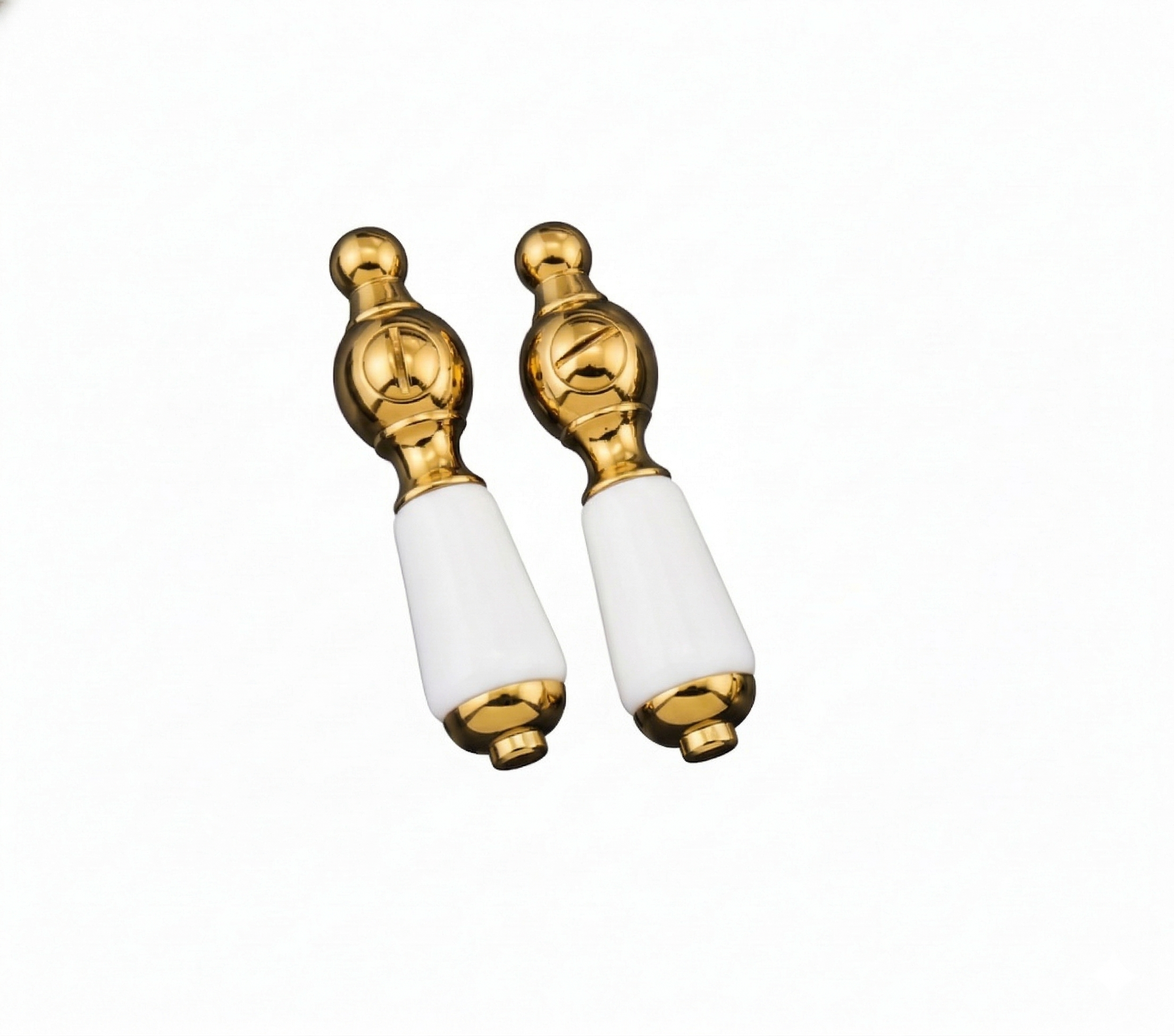 Strom Living P0552 2" Long Porcelain Handle Pair Supercoat Brass - Faucet Parts
