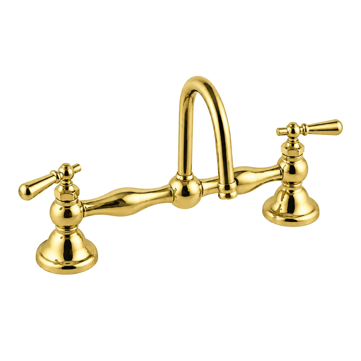 Columbia Bridge Lavatory Faucet Lever Handles P0557 in Supercoat Brass / Polished Brass