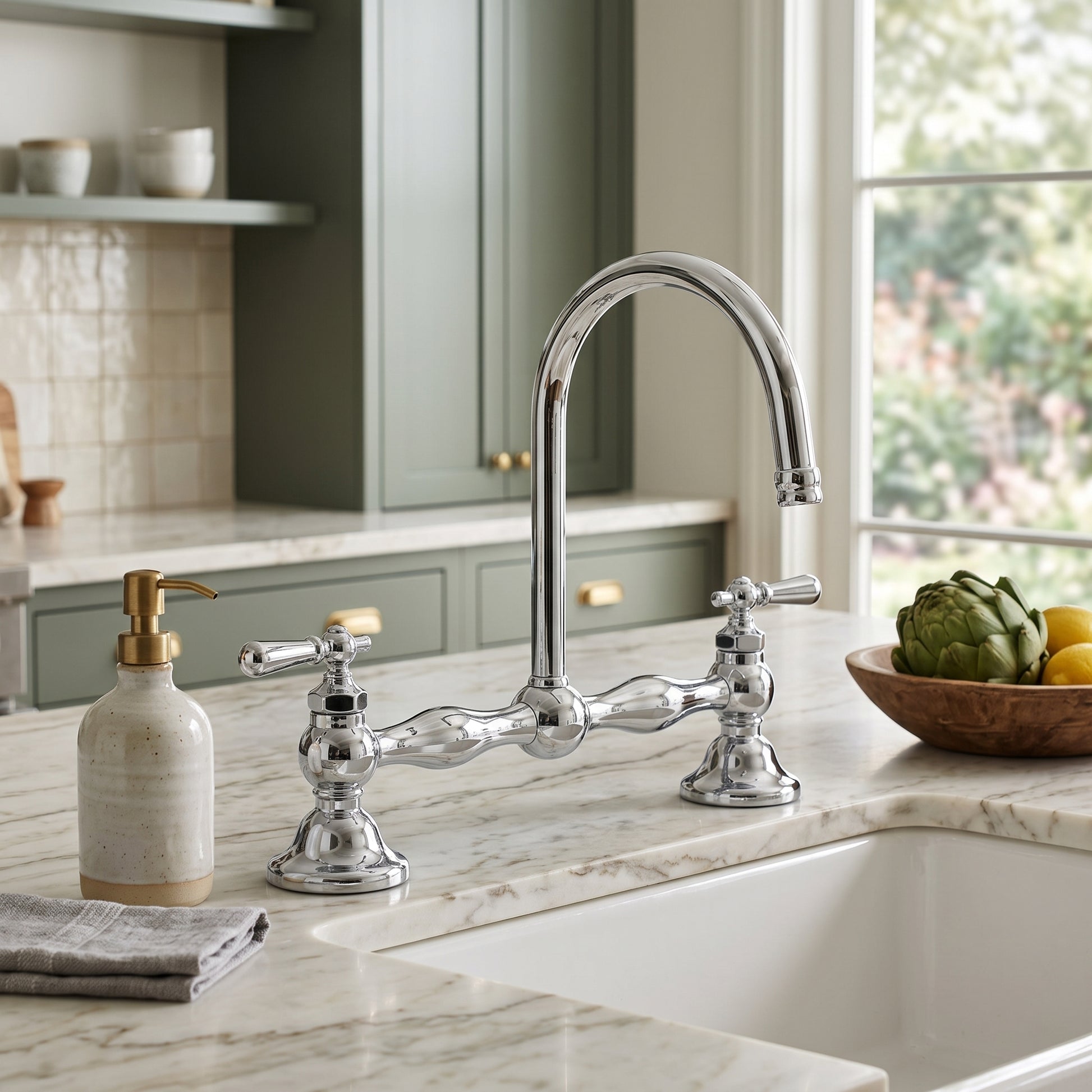 Columbia Bridge Lavatory Faucet Lever Handles P0557 | Strom Living - Bathroom Faucets