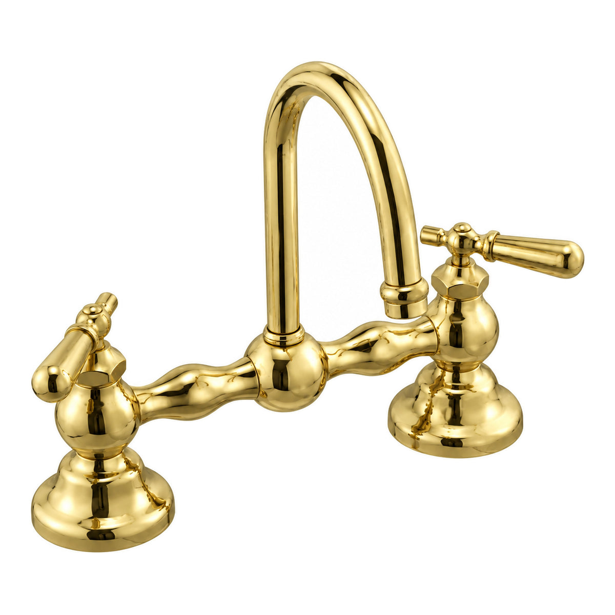 Columbia Bridge Lavatory Faucet Lever Handles P0557 in Supercoat Brass / Polished Brass