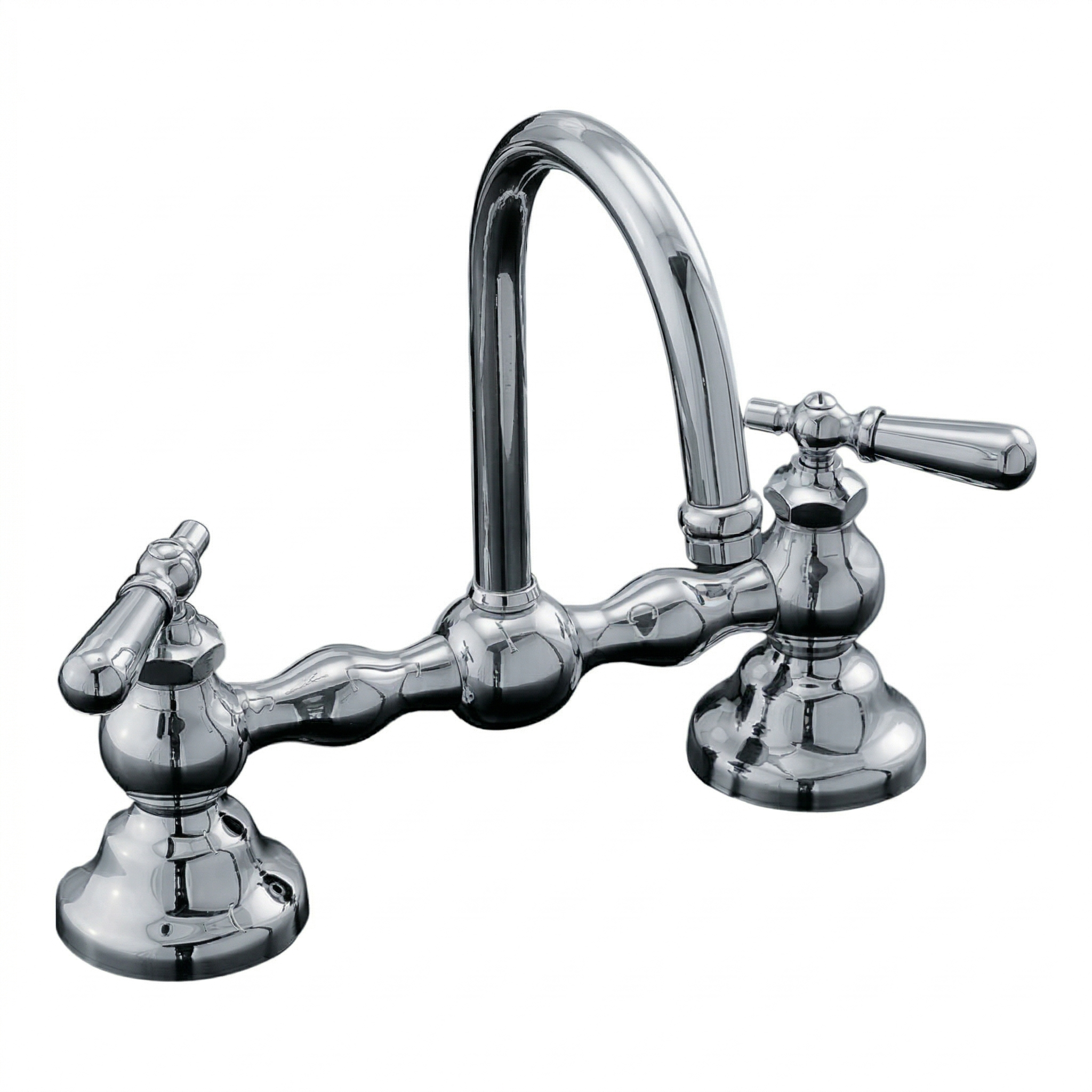 Columbia Bridge Lavatory Faucet Lever Handles P0557 | Strom Living Chrome 12" - Bathroom Faucets