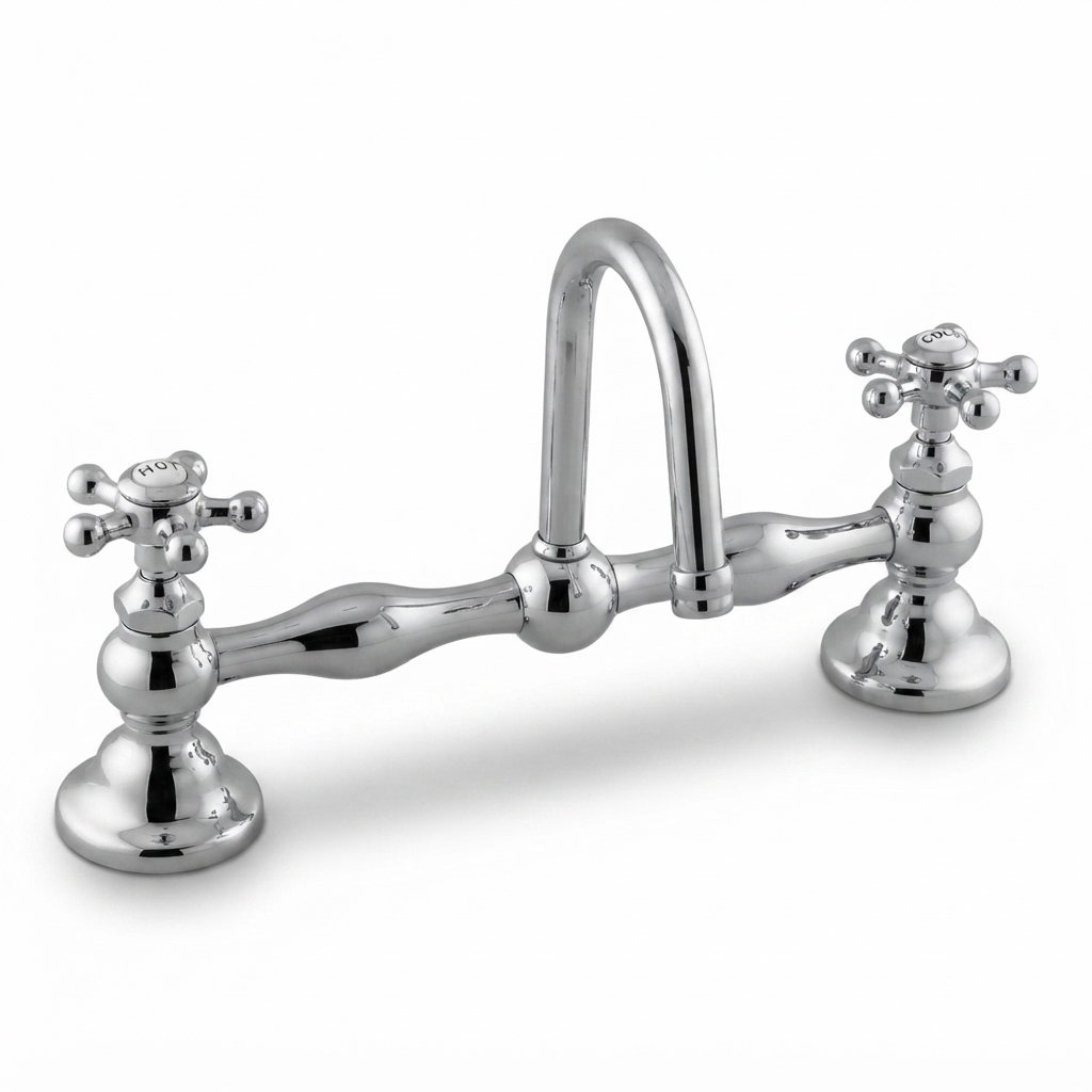 Columbia Gooseneck Bridge Faucet P0558 | Strom Living Chrome 12" - Bathroom Faucets