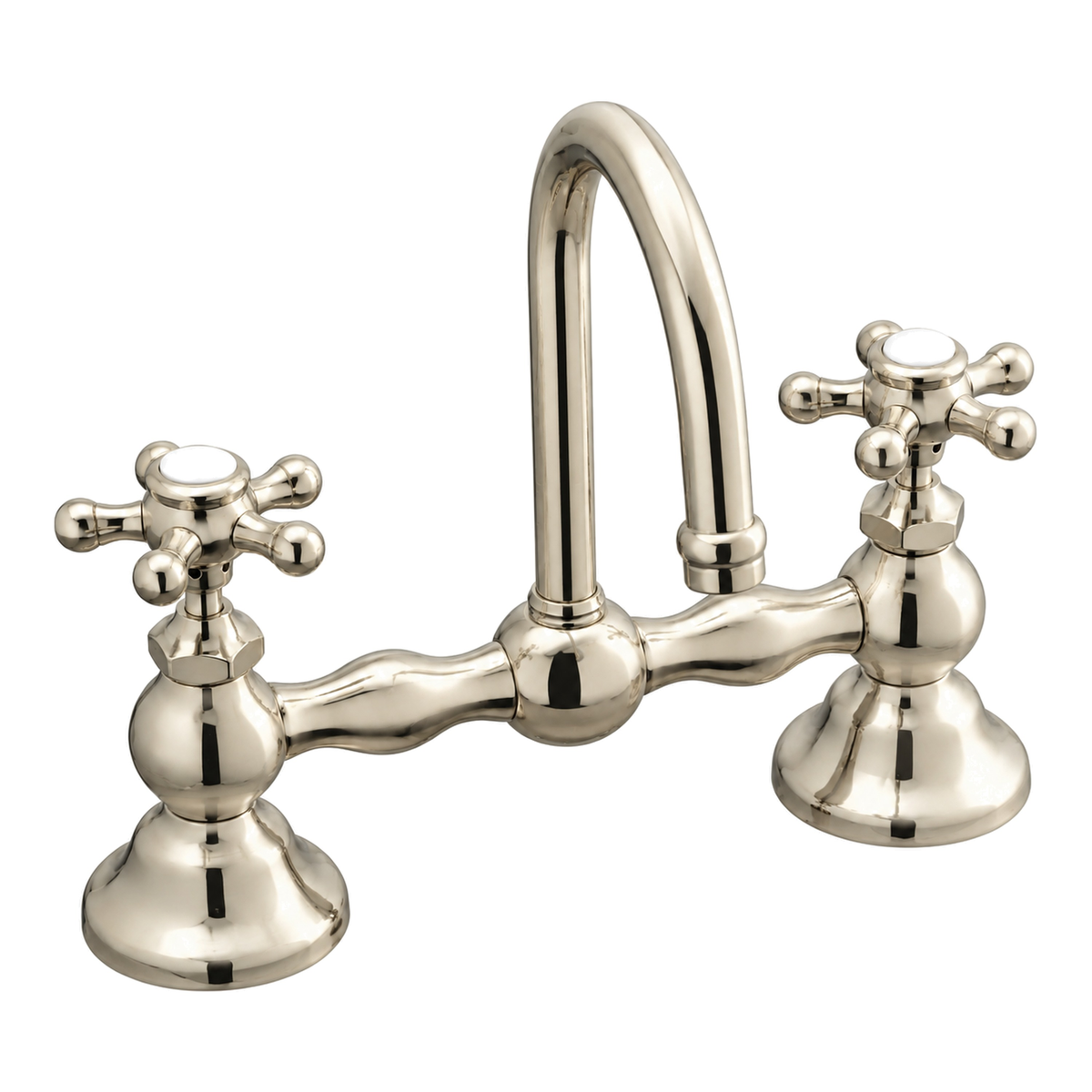Columbia Gooseneck Bridge Faucet P0558 in Polished Nickel