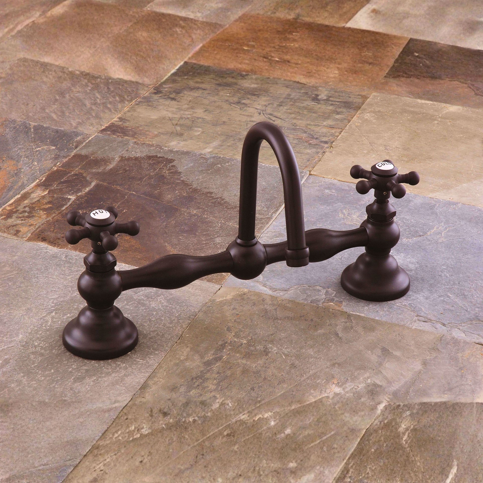Columbia Gooseneck Bridge Faucet P0558 | Strom Living - Bathroom Faucets