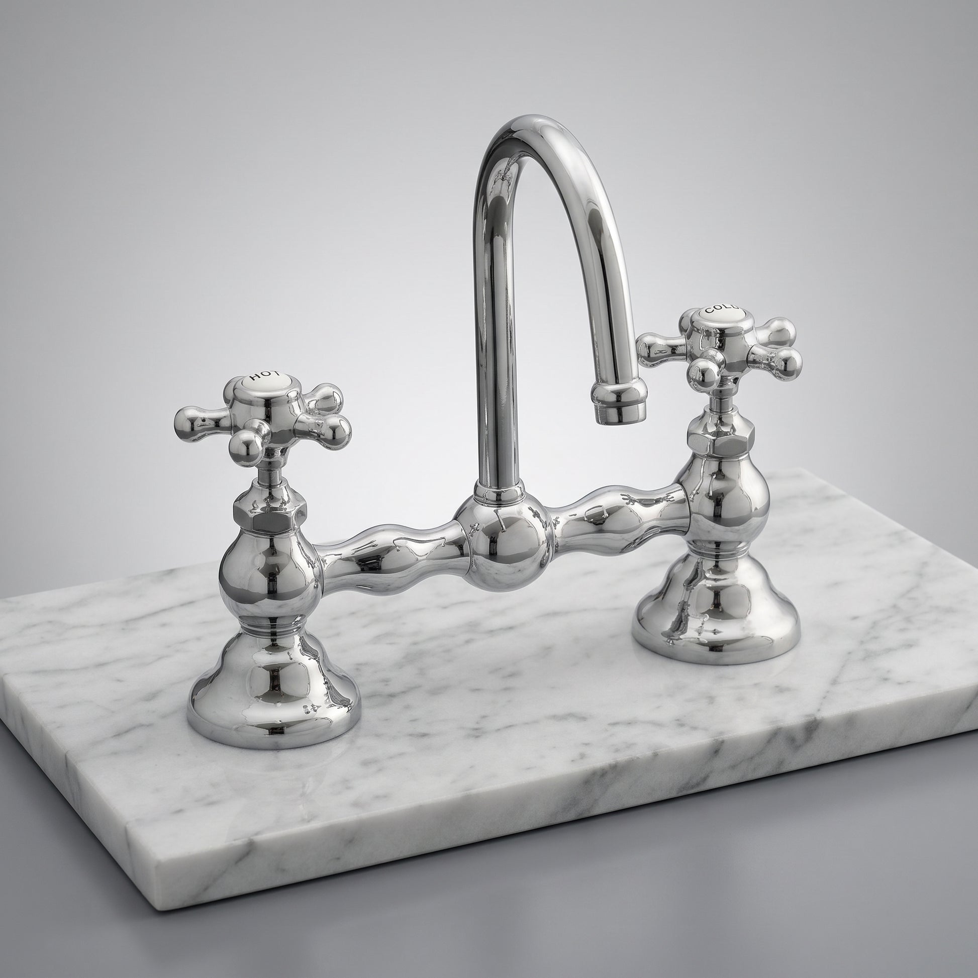 Columbia Gooseneck Bridge Faucet P0558 | Strom Living - Bathroom Faucets