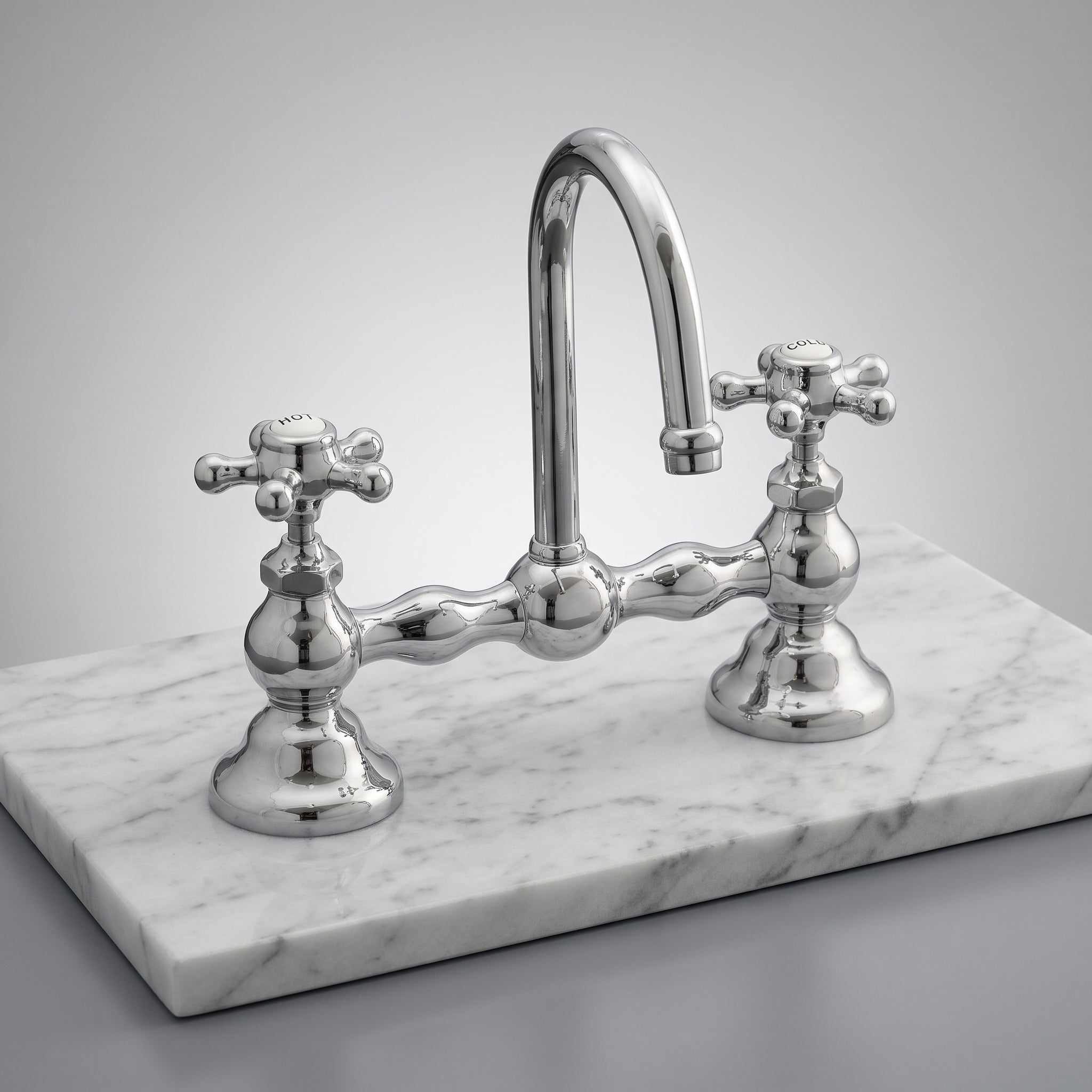 Columbia Gooseneck Bridge Faucet P0558 | Strom Living - Bathroom Faucets