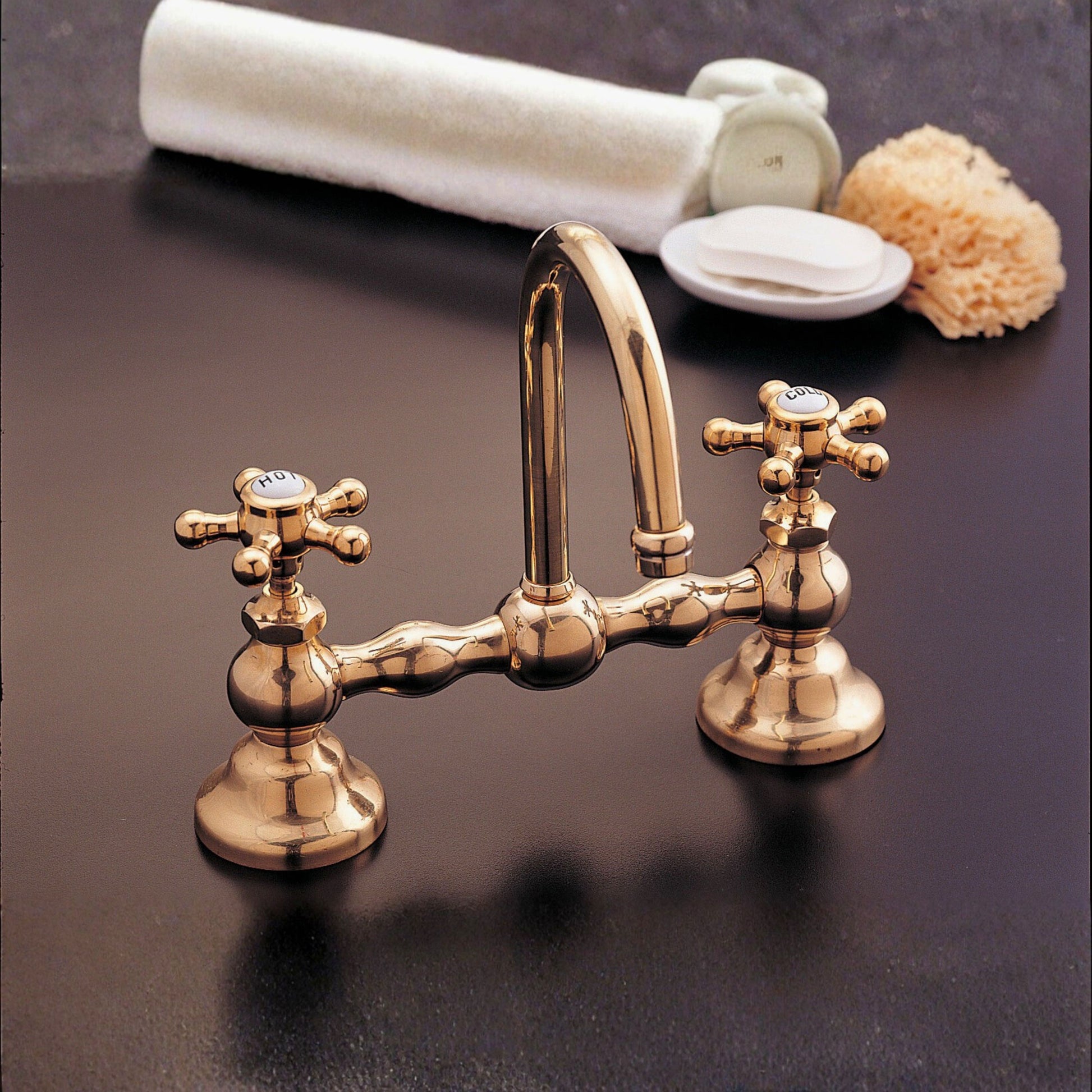 Columbia Gooseneck Bridge Faucet P0558 | Strom Living - Bathroom Faucets