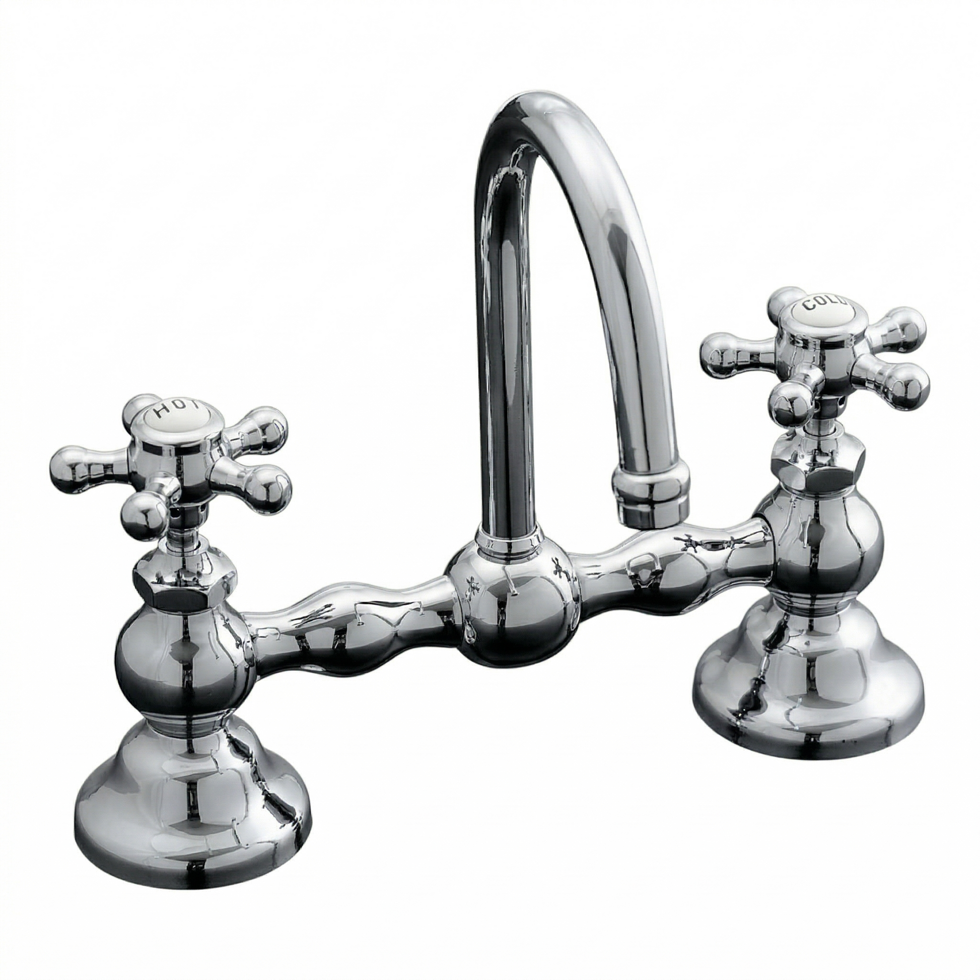 Columbia Gooseneck Bridge Faucet P0558 | Strom Living Chrome 12" - Bathroom Faucets