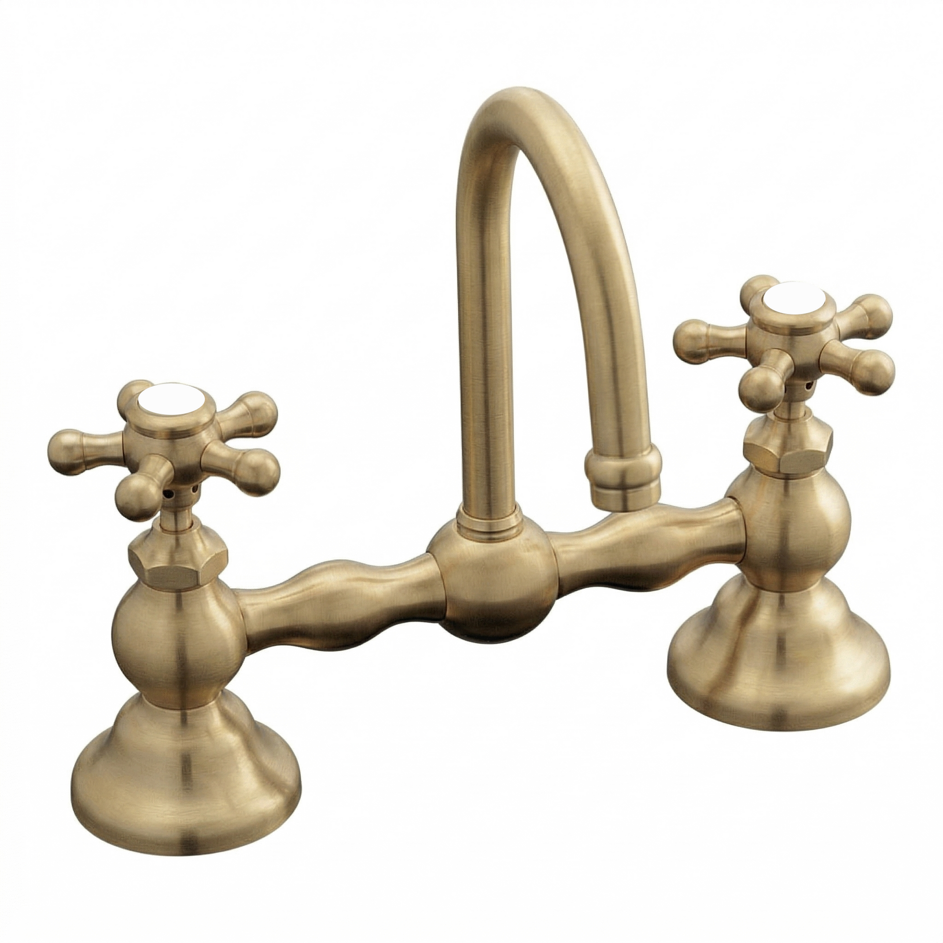 Columbia Gooseneck Bridge Faucet P0558 | Strom Living Raw Brass 8" - Bathroom Faucets
