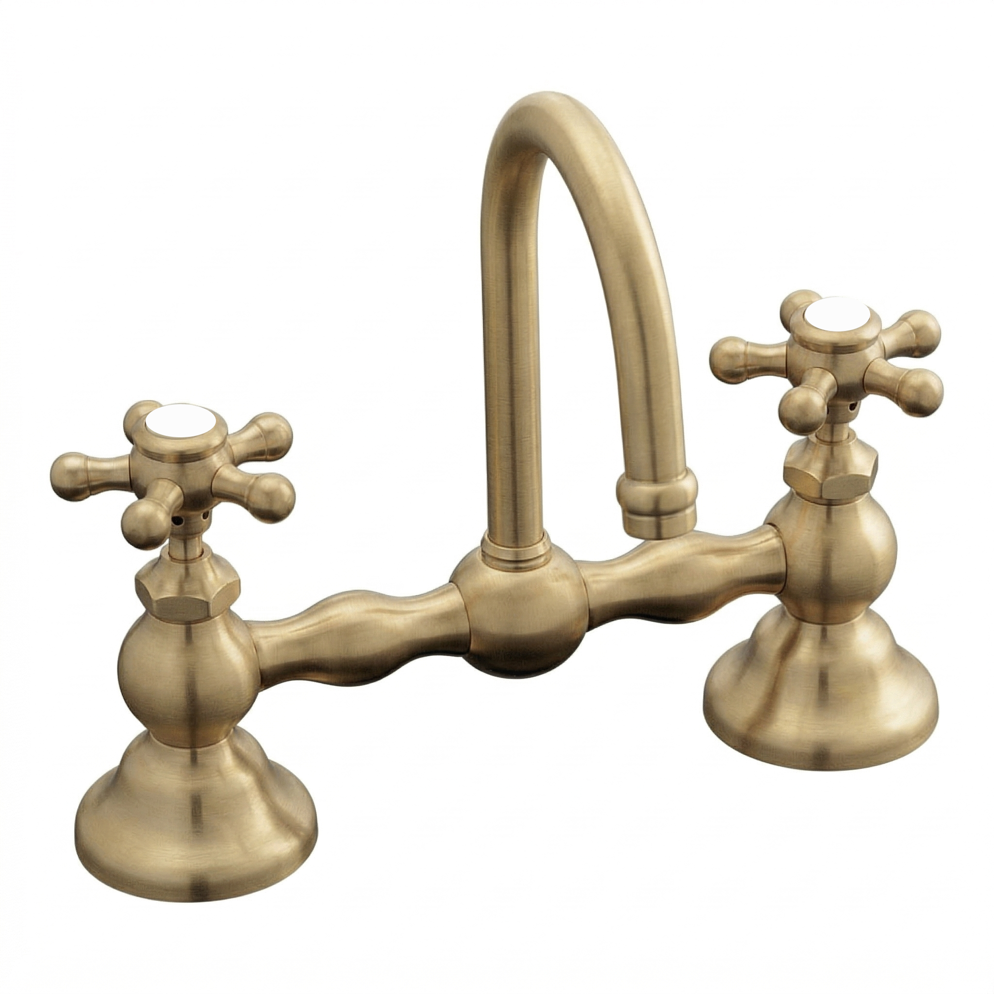 Columbia Gooseneck Bridge Faucet P0558 | Strom Living Raw Brass 8" - Bathroom Faucets