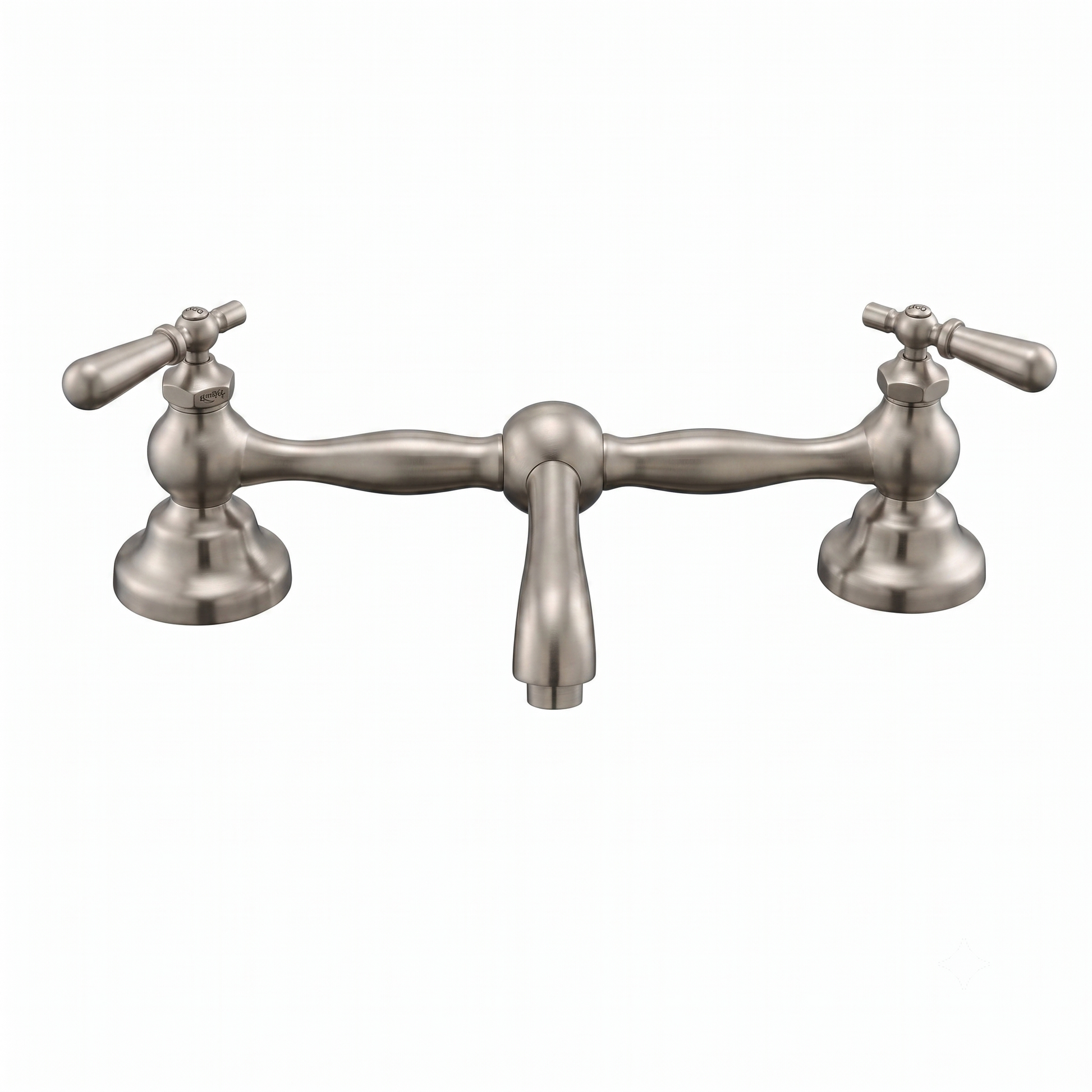 Columbia Bridge Faucet with Straight Spout P0565 | Strom Living Matte Nickel 12" - Bathroom Faucets