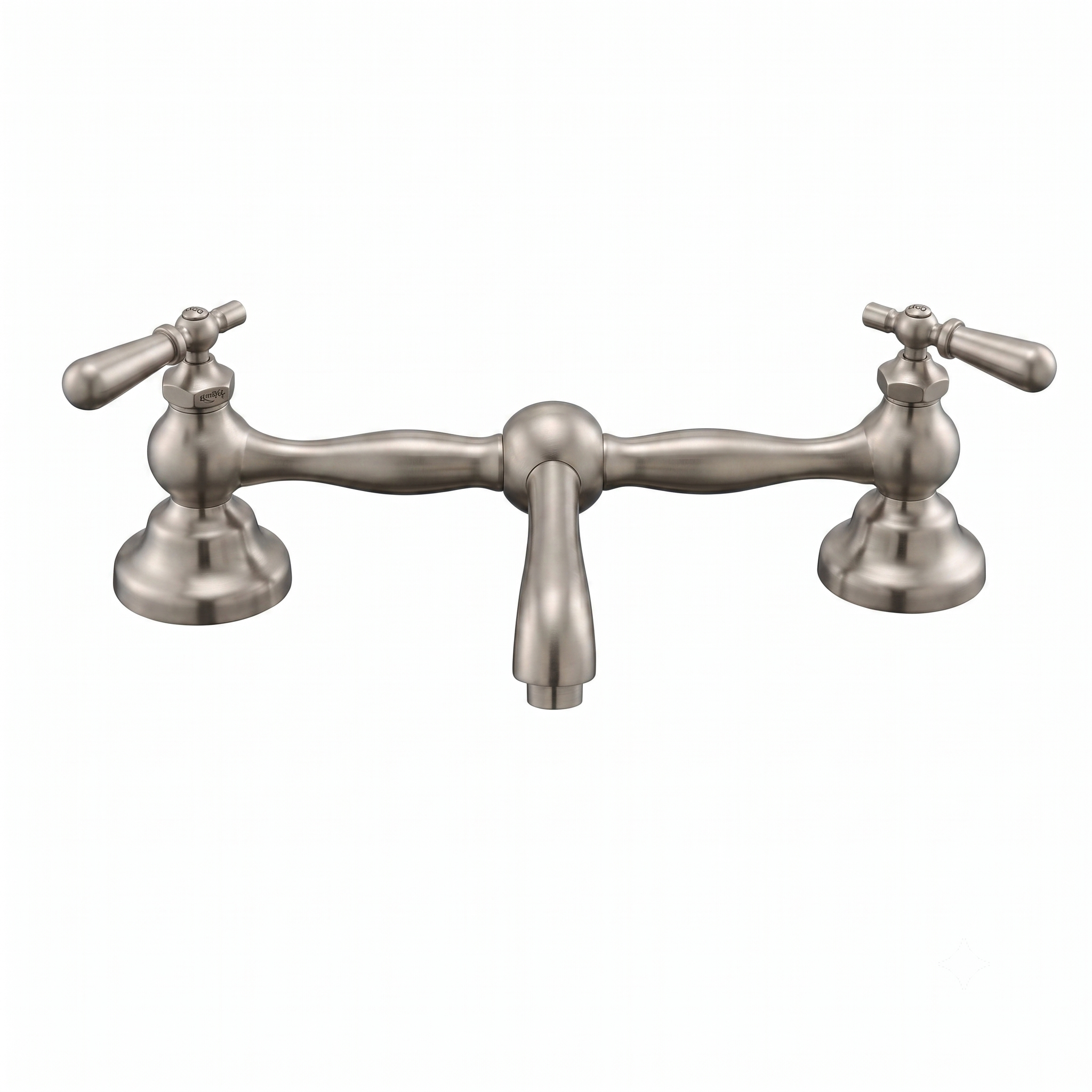 Columbia Bridge Faucet with Straight Spout P0565 | Strom Living Matte Nickel 12" - Bathroom Faucets