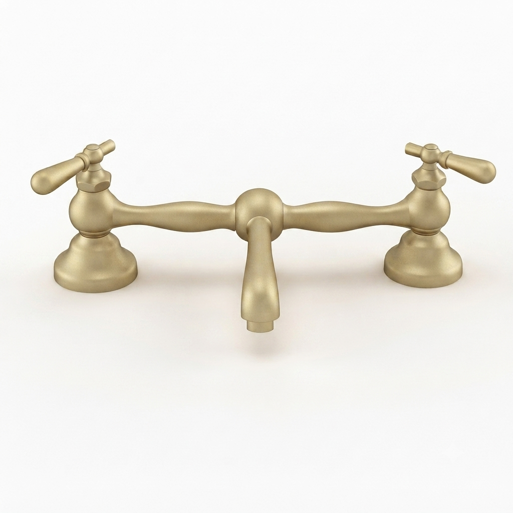 Columbia Bridge Faucet with Straight Spout P0565 | Strom Living Raw Brass 12" - Bathroom Faucets