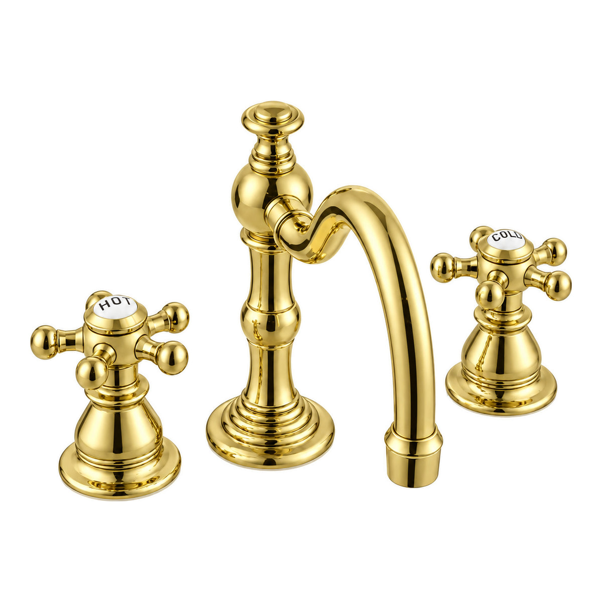 Rio Grande Widespread Lavatory Faucet P0588 in Supercoat Brass / Polished Brass