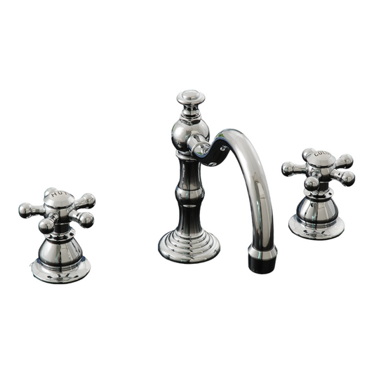 Strom Living Rio Grande Widespread Lavatory Faucet with 5 Spoke Handles and Pop-up Drain