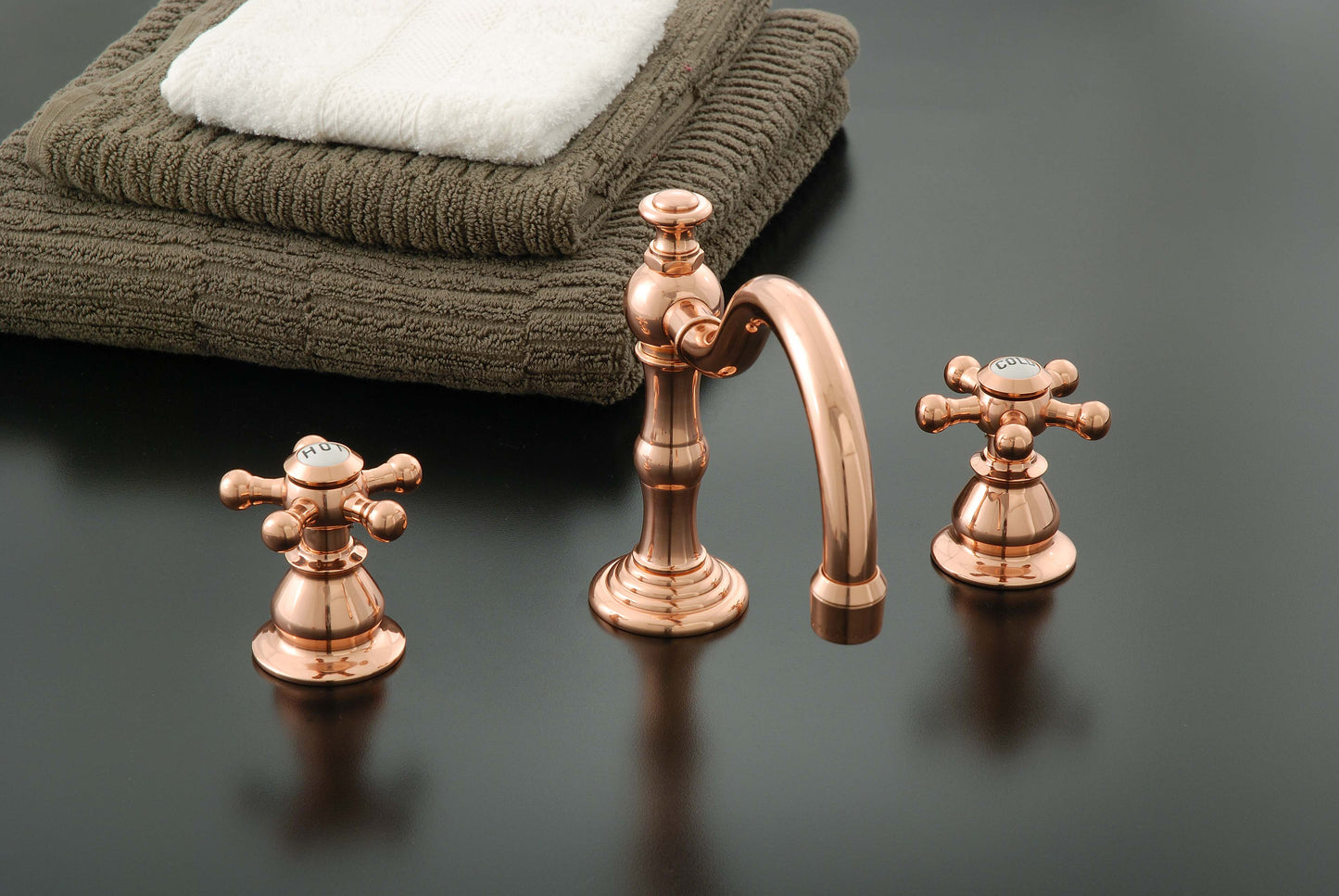 Strom Living Rio Grande Widespread Lavatory Faucet with 5 Spoke Handles and Pop-up Drain