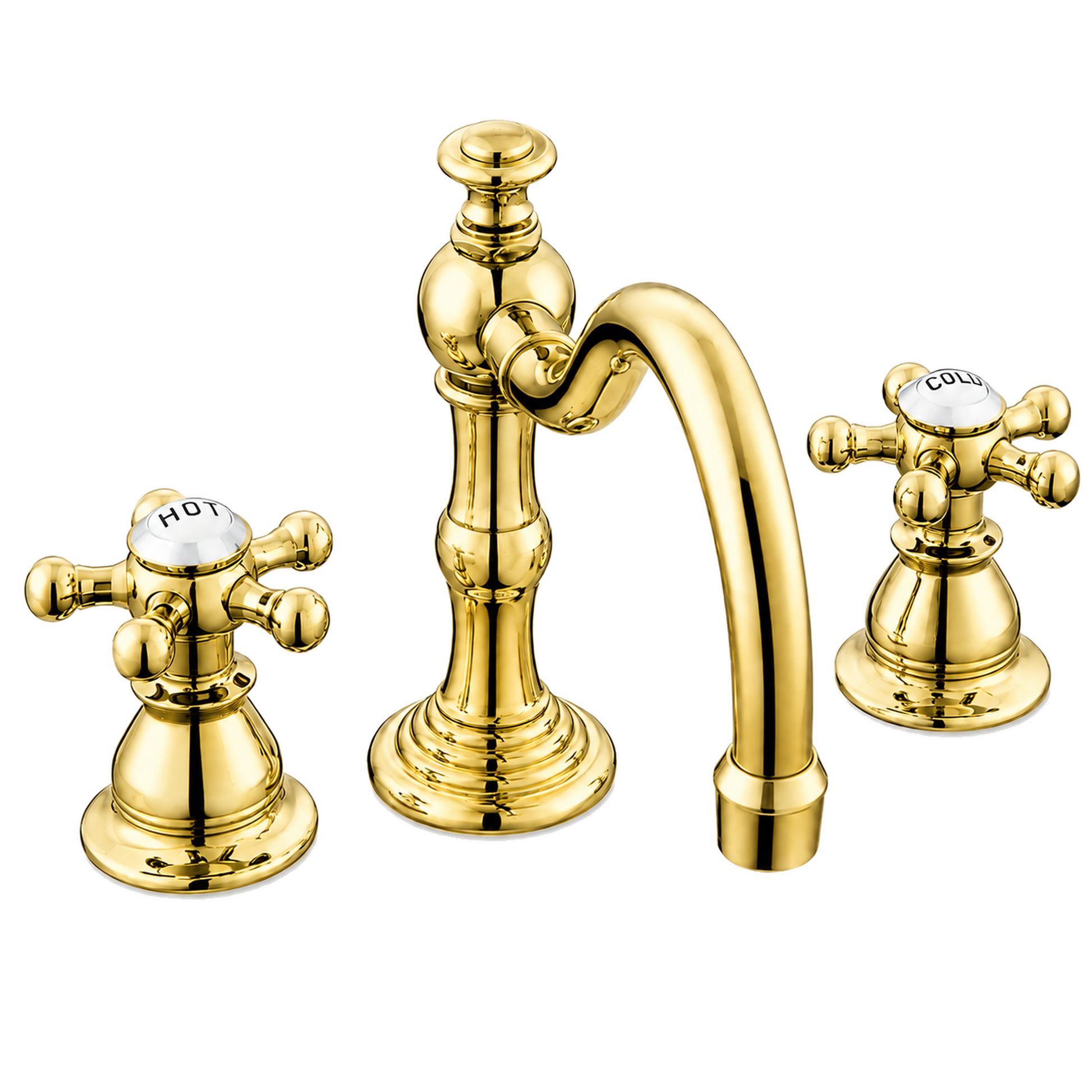 Rio Grande Widespread Lavatory Faucet P0588 | Strom Living Polished Brass - Bathroom Faucets