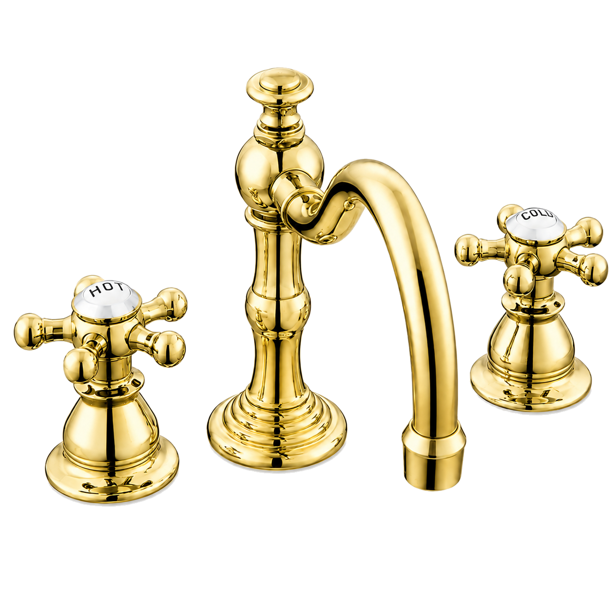 Rio Grande Widespread Lavatory Faucet P0588 | Strom Living Polished Brass - Bathroom Faucets
