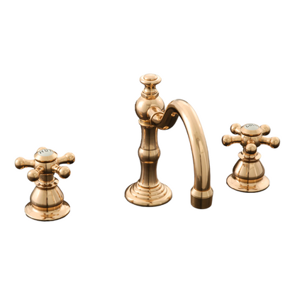 Strom Living Rio Grande Widespread Lavatory Faucet with 5 Spoke Handles and Pop-up Drain