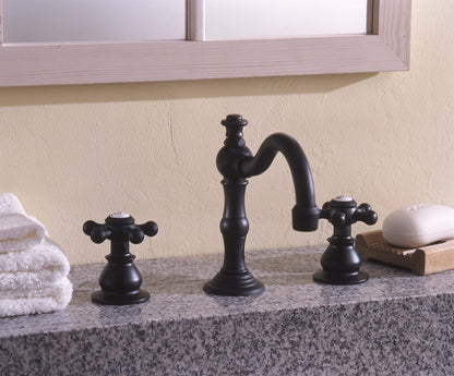 Strom Living Rio Grande Widespread Lavatory Faucet with 5 Spoke Handles and Pop-up Drain