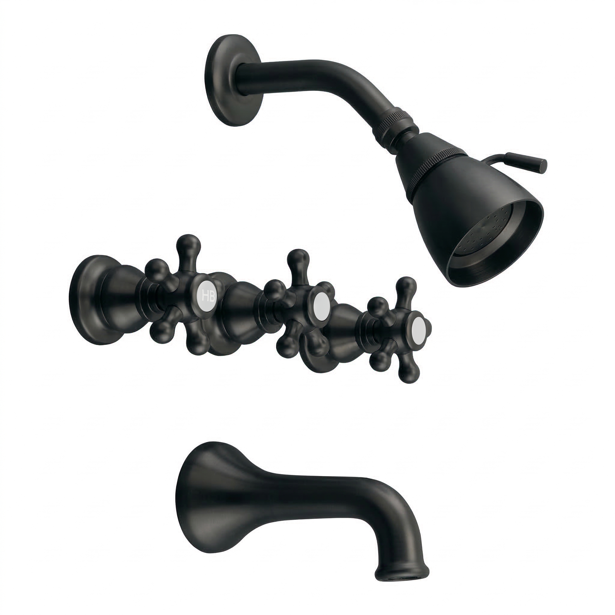 Rio Grande In-Wall Tub & Shower Set P0589 | Strom Living Satin Black - Showers