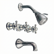 Rio Grande In-Wall Shower Set With 9" Centers, 5 Spoke Handles and 2" Shower Nipple P0589 | Strom Living