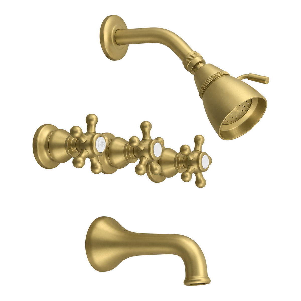 Rio Grande In-Wall Tub & Shower Set P0589 in Raw Brass