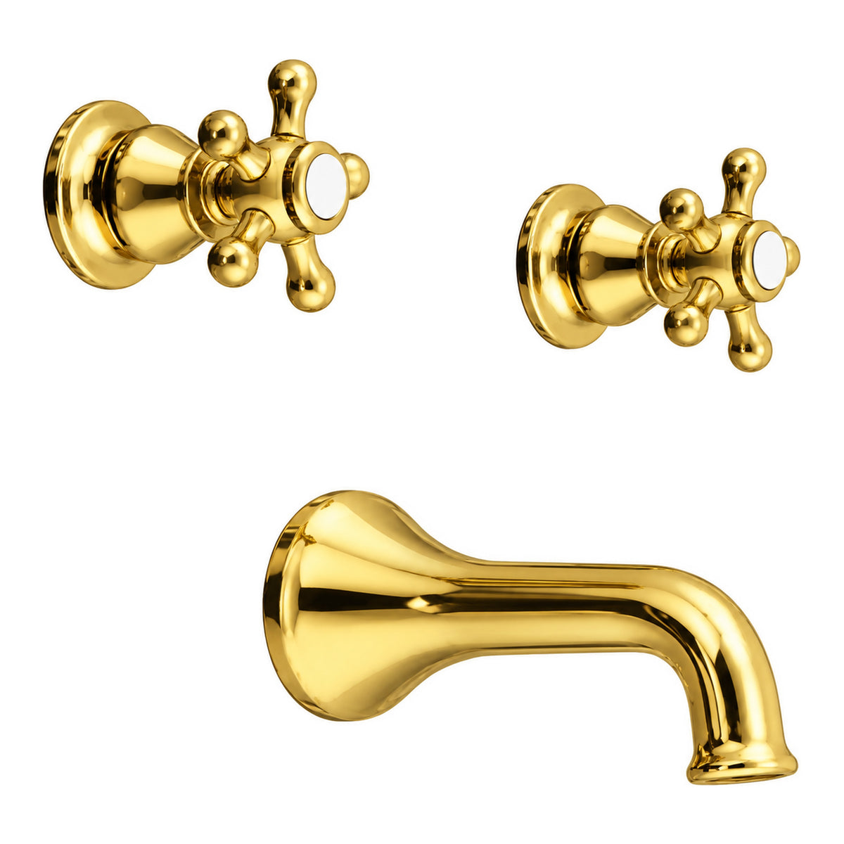 Rio Grande In-Wall Tub Filler Set P0590 in Supercoat Brass / Polished Brass