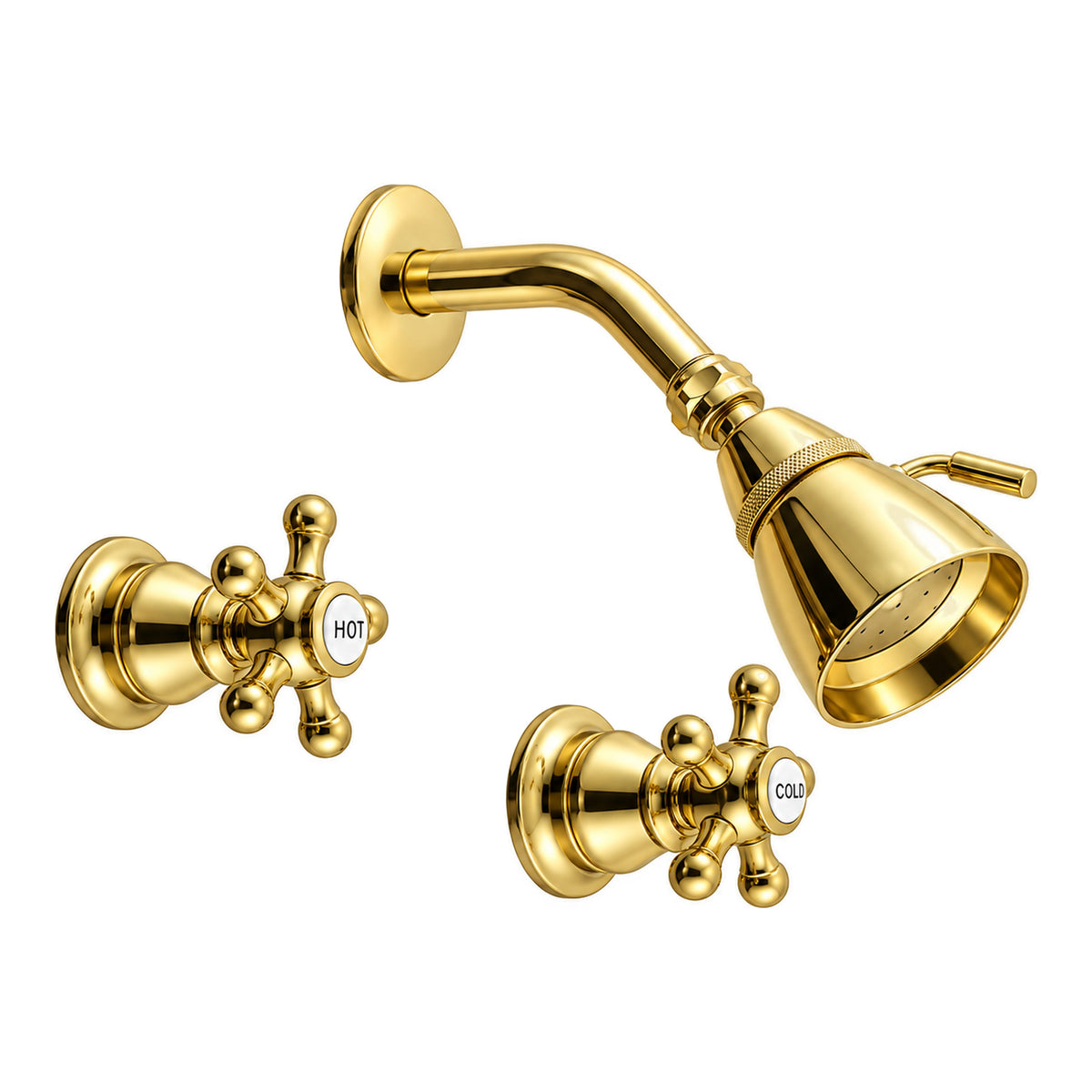 Rio Grande In-Wall Shower Set P0591 in Supercoat Brass / Polished Brass
