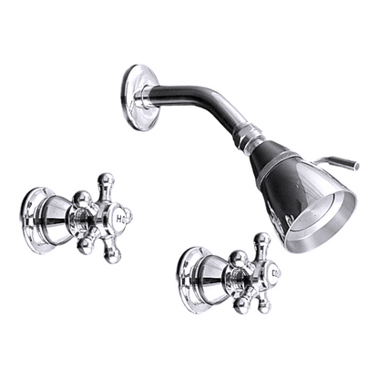 Strom Living Rio Grande Wall Shower Set With Porcelain Hot/Cold Handle and Spout