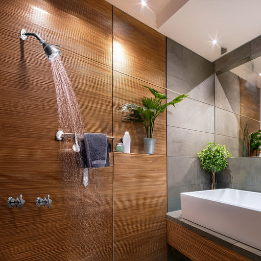 Strom Living Rio Grande Wall Shower Set With Porcelain Hot/Cold Handle and Spout
