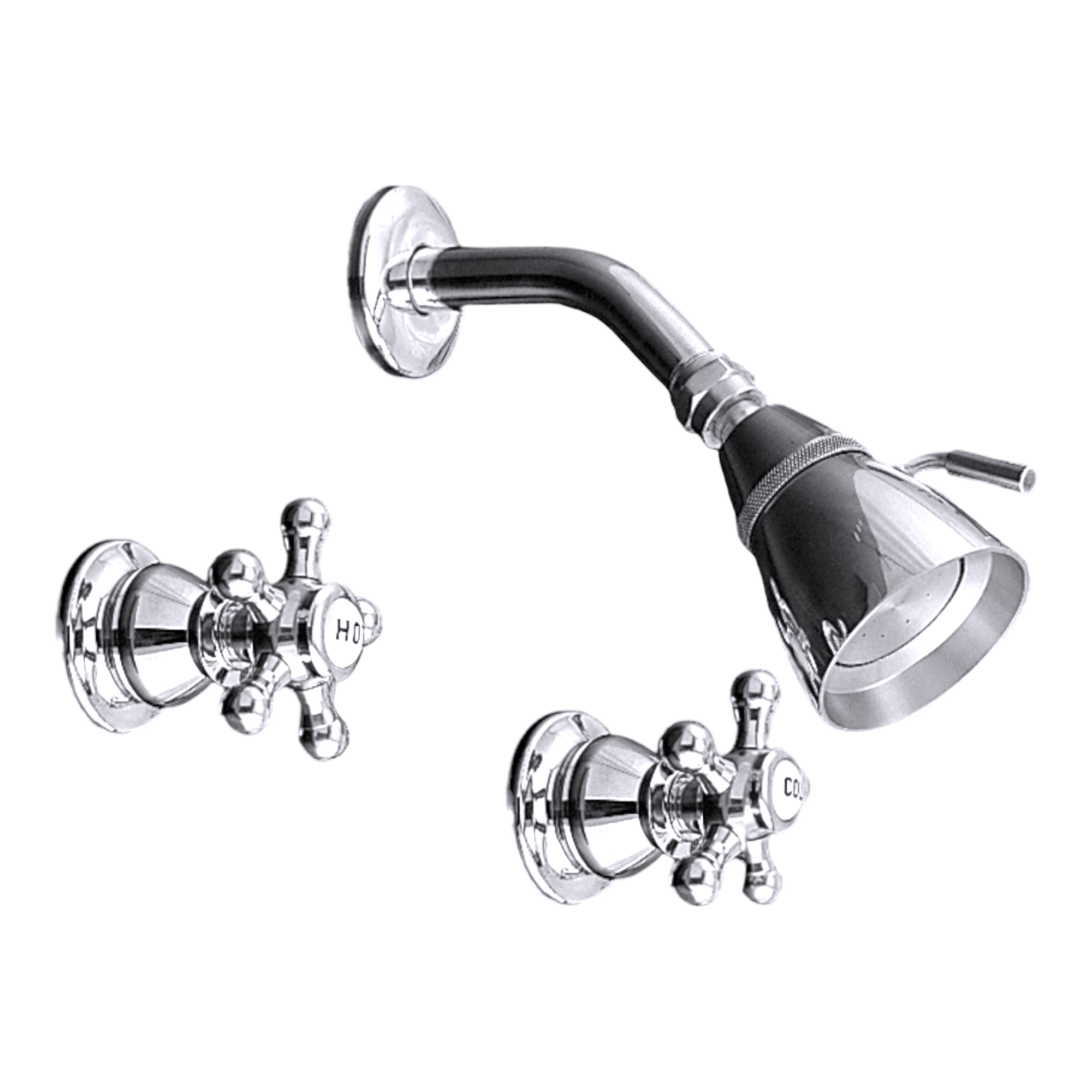 Rio Grande In-Wall Shower Set With Porcelain Hot/Cold Handle and Spout P0591 | Strom Living