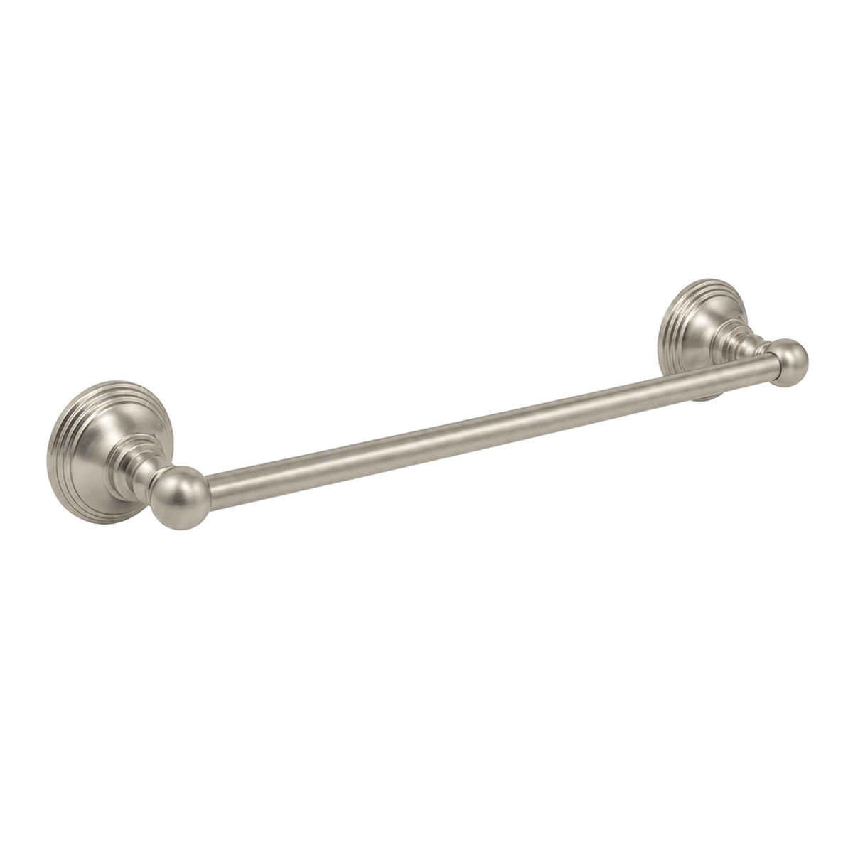 St. Lawrence Traditional Style Wall Mount Towel Bar 18'', Solid Brass and Brackets P0607 in Matte Nickel