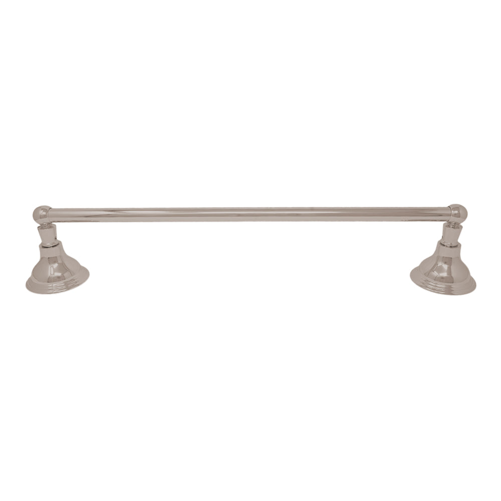 St. Lawrence Traditional Style Wall Mount Towel Bar 18'', Solid Brass and Brackets P0607 | Strom Living Polished Nickel 18" - Bathroom Accessories