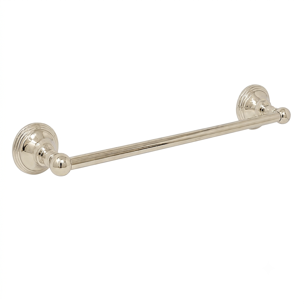 St. Lawrence Traditional Style Wall Mount Towel Bar 18'', Solid Brass and Brackets P0607 | Strom Living Polished Nickel 18" - Bathroom Accessories