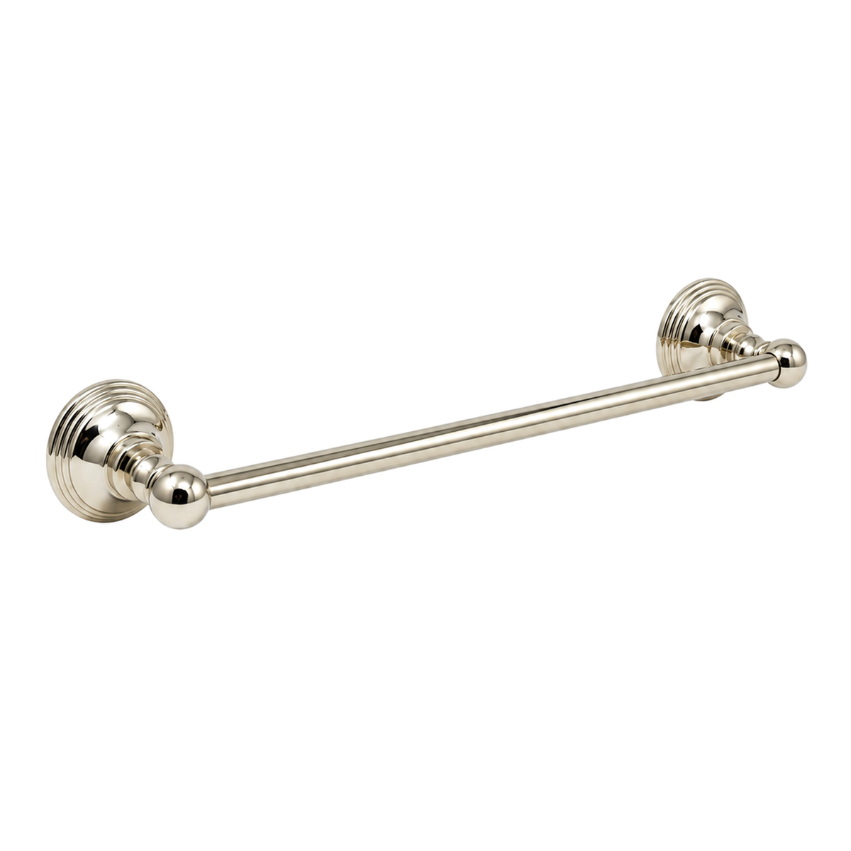 St. Lawrence Traditional Style Wall Mount Towel Bar 18'', Solid Brass and Brackets P0607 in Polished Nickel