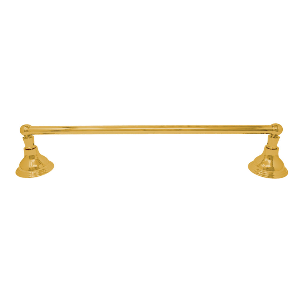 St. Lawrence Traditional Style Wall Mount Towel Bar 18'', Solid Brass and Brackets P0607 | Strom Living Polished Brass 18" - Bathroom Accessories