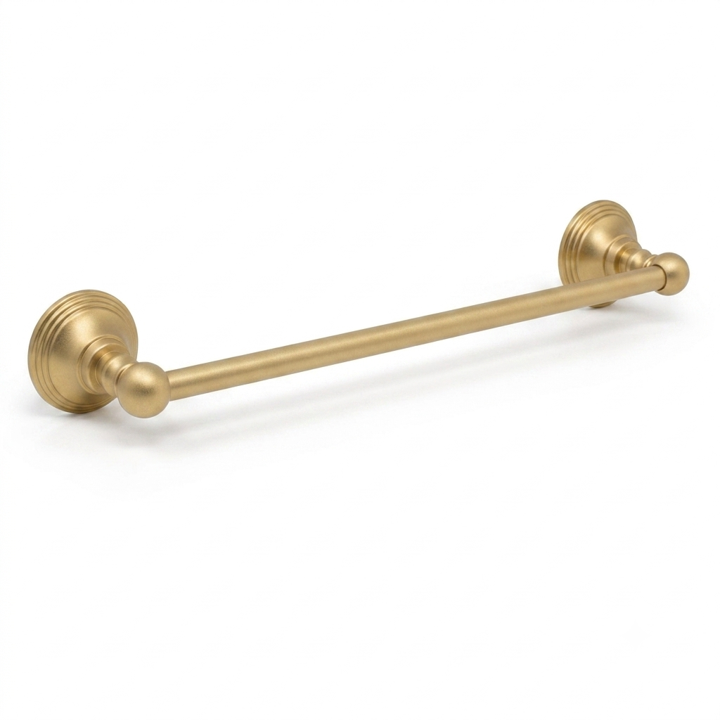 St. Lawrence Traditional Style Wall Mount Towel Bar 18'', Solid Brass and Brackets P0607 | Strom Living Raw Brass 18" - Bathroom Accessories