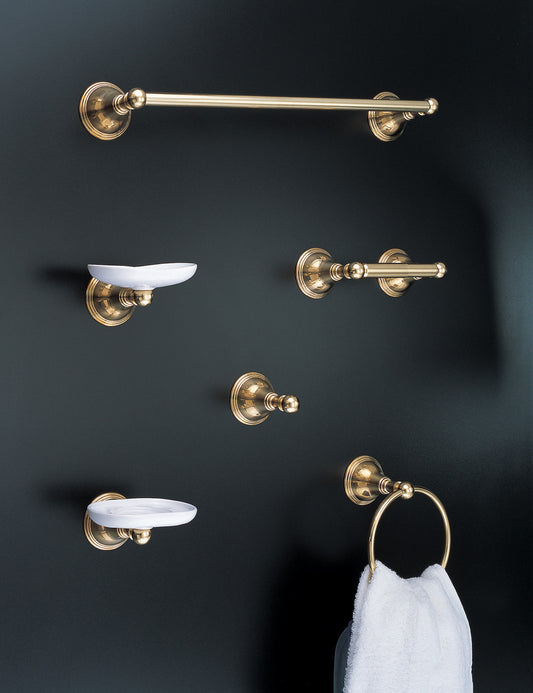 Strom Living St. Lawrence Traditional Wall Mounted Robe Hook with Escutcheon and Solid Brass