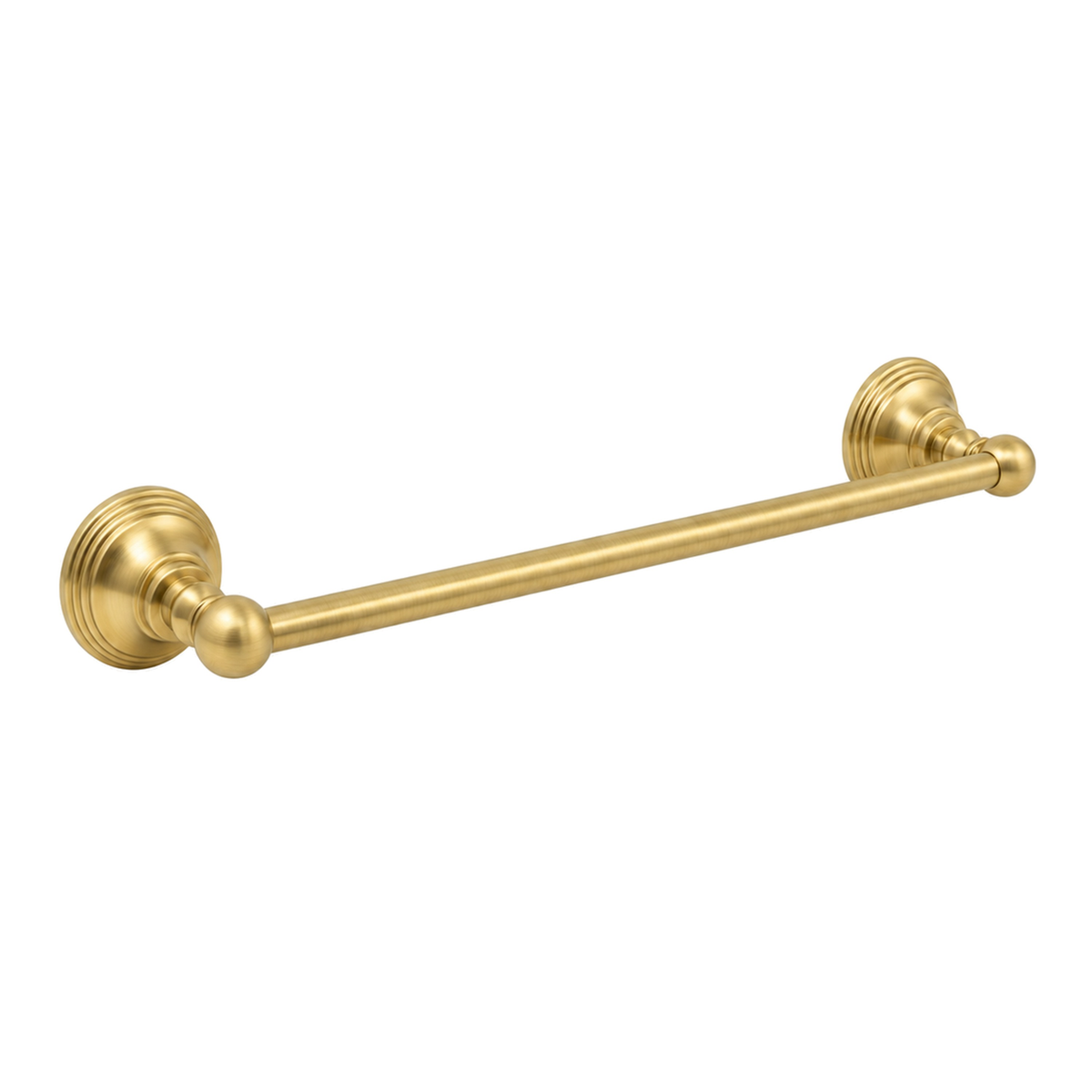 St. Lawrence Traditional Style Wall Mount Towel Bar 18'', Solid Brass and Brackets P0607 in Satin Brass