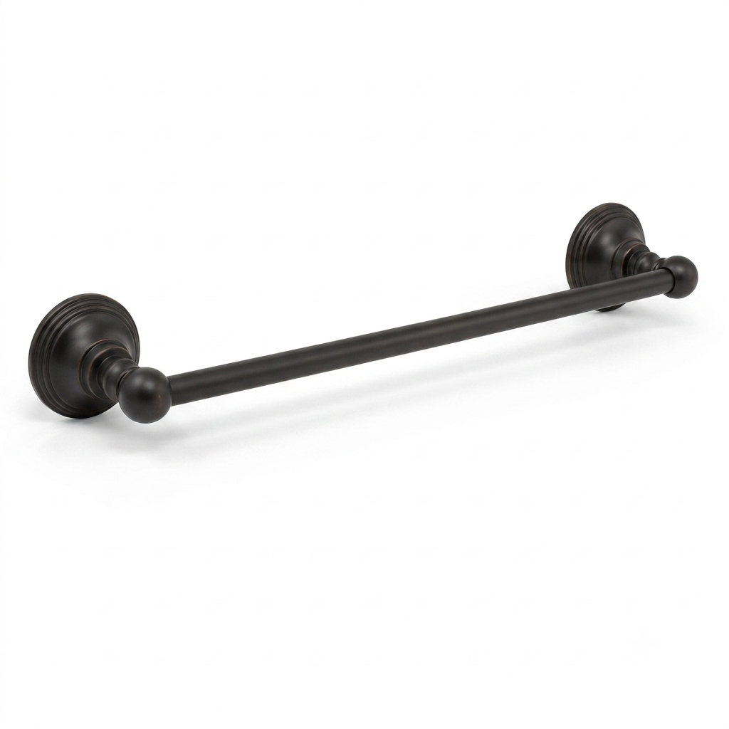 St. Lawrence Traditional Style Wall Mount Towel Bar 18'', Solid Brass and Brackets P0607 | Strom Living Oil Rubbed Bronze 18" - Bathroom Accessories
