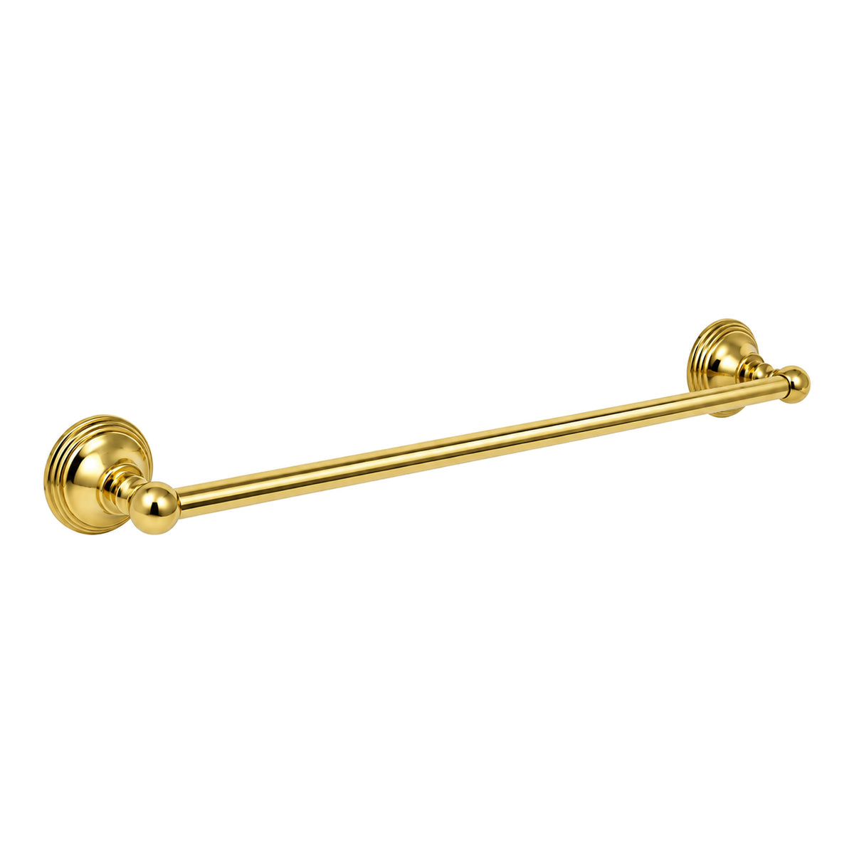 St. Lawrence Traditional Style Wall Mount Towel Bar 18'', Solid Brass and Brackets P0607 in Supercoat Brass / Polished Brass